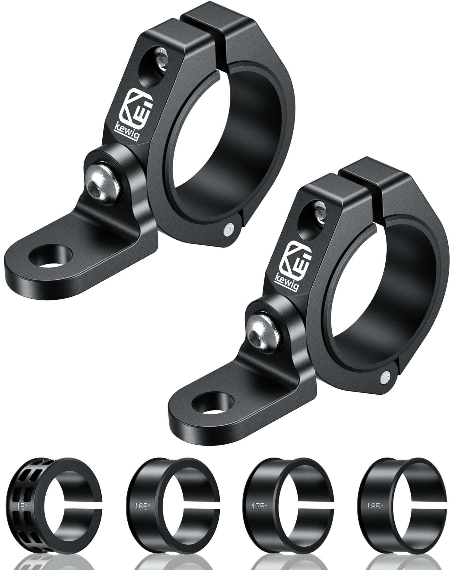 BRCOVAN 2PCS UTV Whip Light Mount, Solid Aluminum Alloy Whip Flag Mounts, Off-Road LED Light Bar Mounting Bracket, 360° Adjustable Roll Bar Clamp Holder Fit 1.5''/1.65'' /1.75''/1.85''/2'' Roll Cage