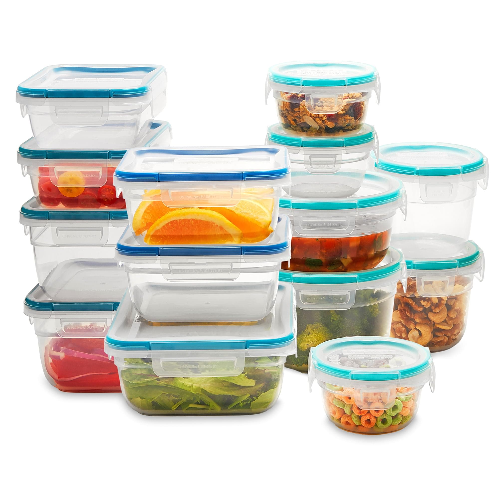 Total Solutions (14-Pack, Mixed Sizes) Plastic Food Storage Containers Set, Airtight & Leakproof Locking BPA-Free Lids, Freezer Dishwasher Microwave Safe