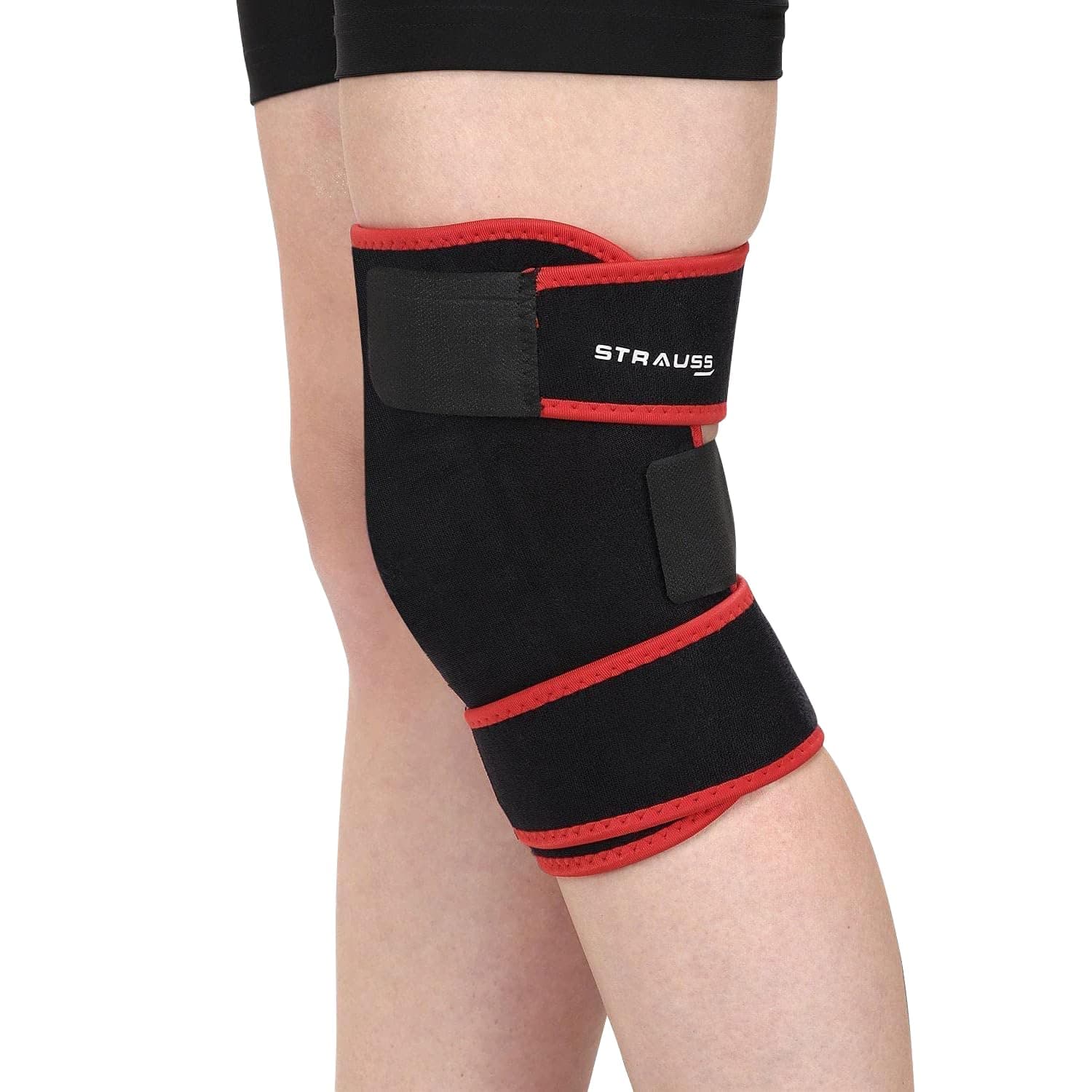 Adjustable Knee Support, Single (Free Size, Black)