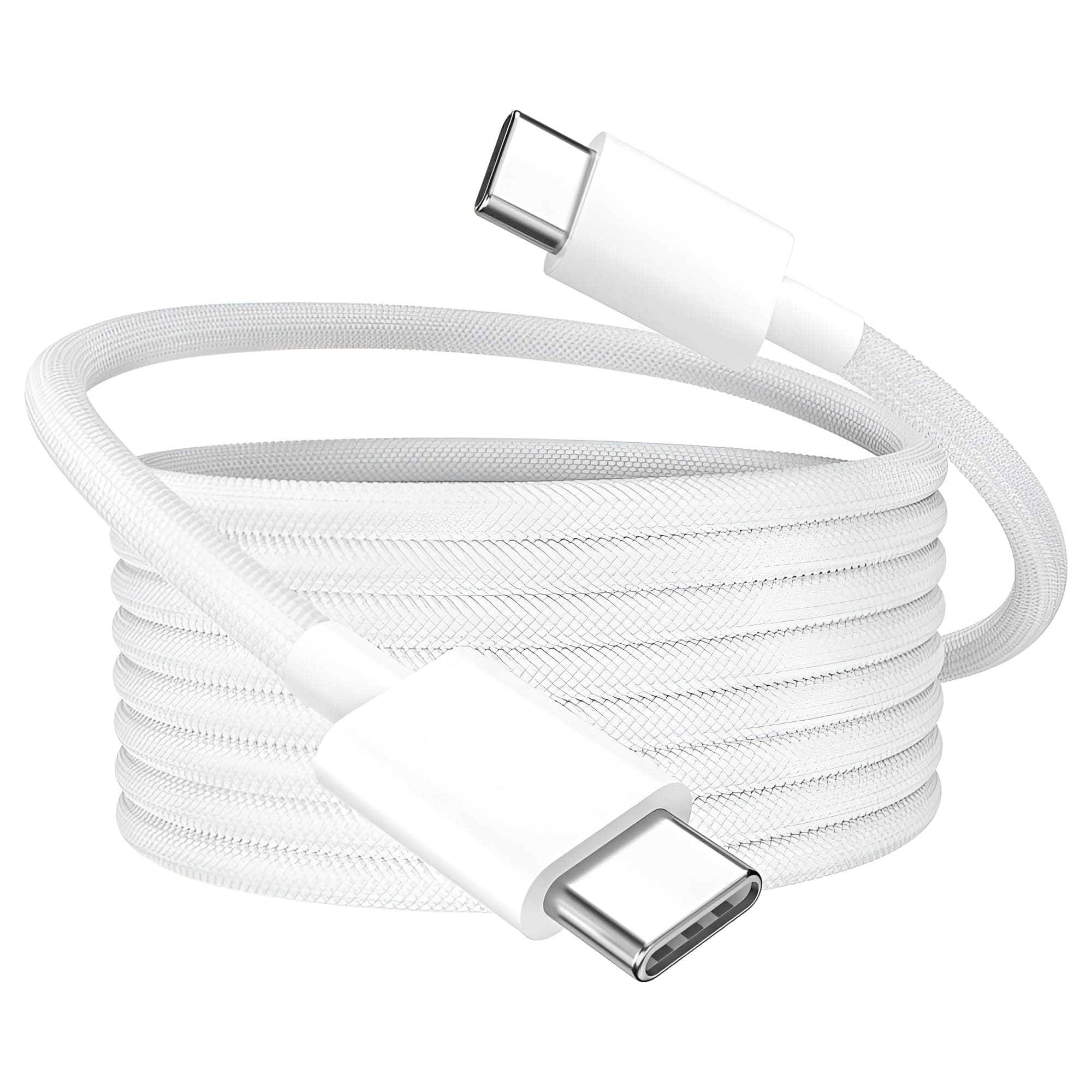 iPhone 15 USB C Charger Cable,Fast Charge Type C To Type C Charging Nylon Braided Cord Wire For Apple15/15 Plus/15 Pro Max,iPad Pro,Macbook,Samsung S24 Ultra/S23 Ultra/S22/S23 Fe 5G,White-Grey