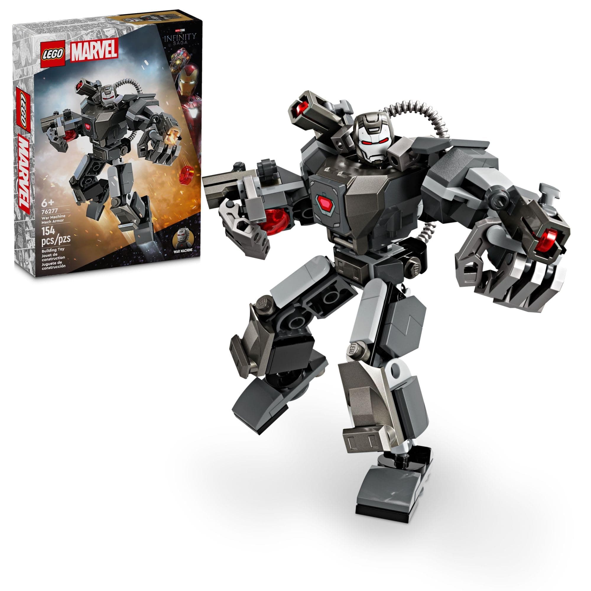 Marvel War Machine Mech Armor, Buildable Marvel Action Figure Toy for Kids with 3 Stud Shooters, Legendary Character from The MCU, Marvel Gift for Boys and Girls Aged 6 and Up, 76277