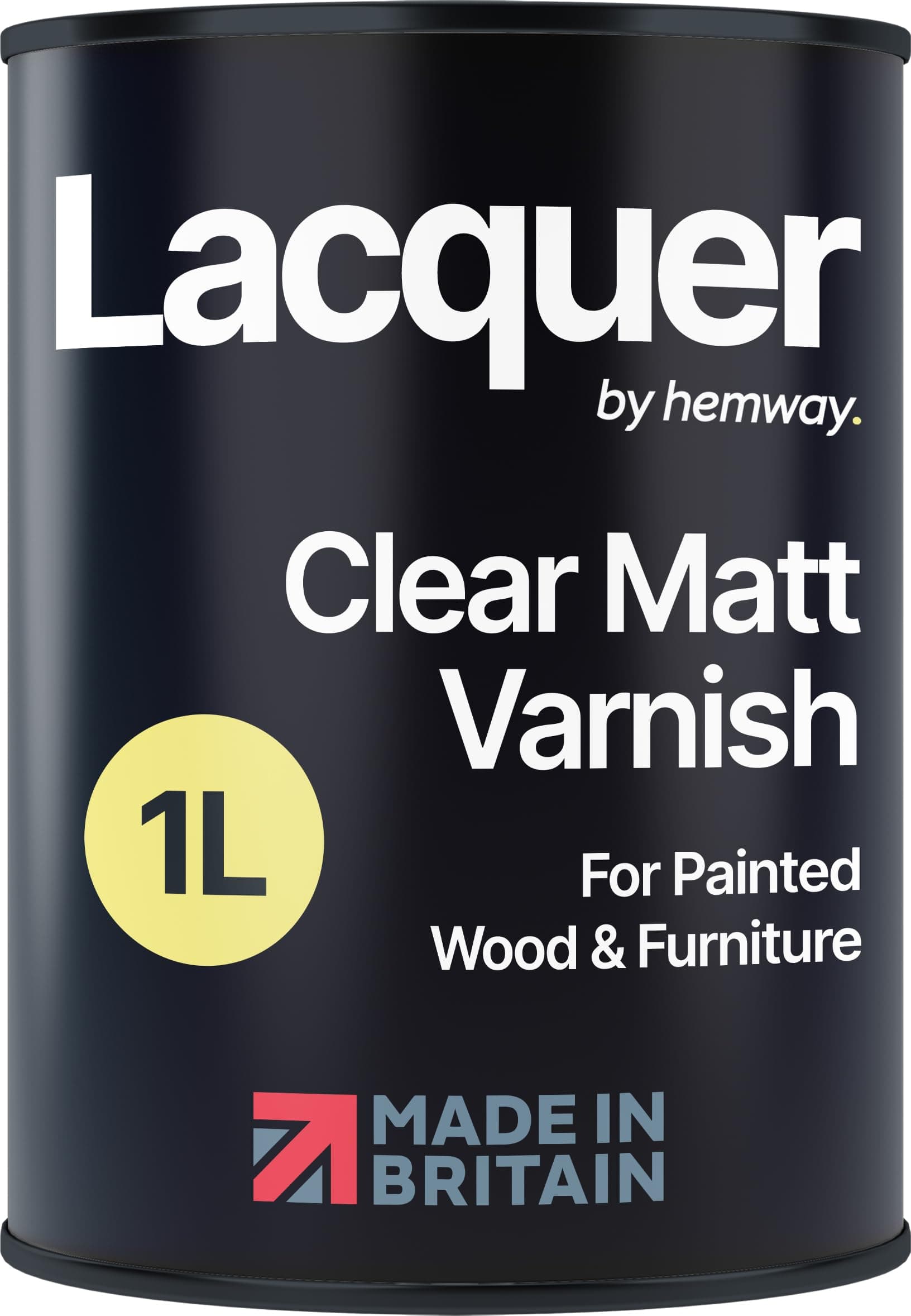 Hemway Clear Matte Lacquer 1 Litre / Quart UV Multi-Surface Sealant, Interior & Exterior, Protection, Top Coat, Chalk Based Furniture Paint, Water-Based, Fast Drying, Wood, Metal, Glaze, Low Odour