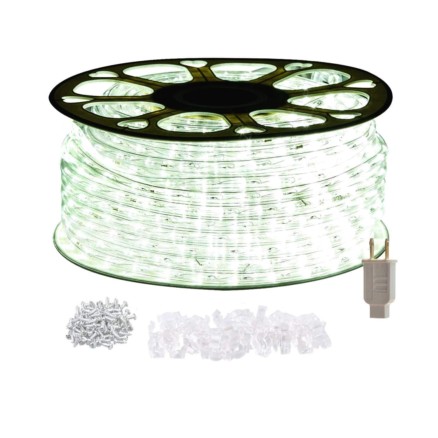 STARSHINE 120V LED Rope Lights,Connectable Waterproof LED String Lights Kit for Patio, Backyard, Garden, Wedding, Christmas Party, Indoor and Outdoor Decorations, UL Listed (100FT/30M, White)