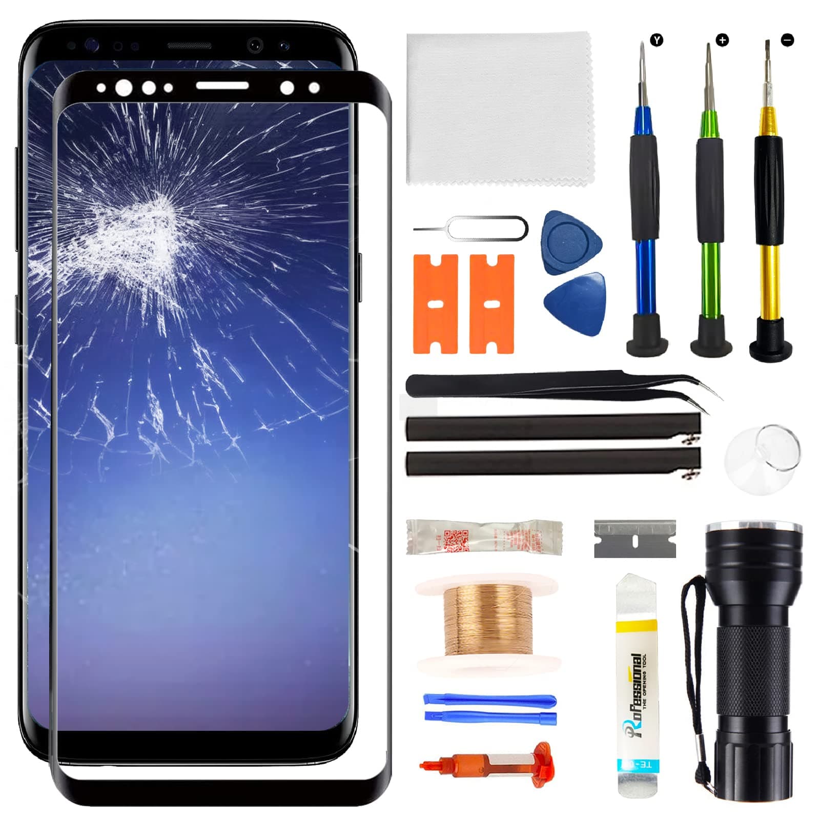 for Samsung Galaxy S9 Plus Screen Replacement,Replacement Screen for Galaxy S9 Plus Series 6.2 inch,Tempered Glass Replacement Kit with Repair Tools(NO OLED & Touch Digitizer)
