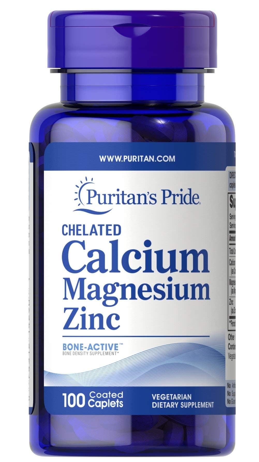 Calcium Magnesium Zinc Caplets, 100 Count
