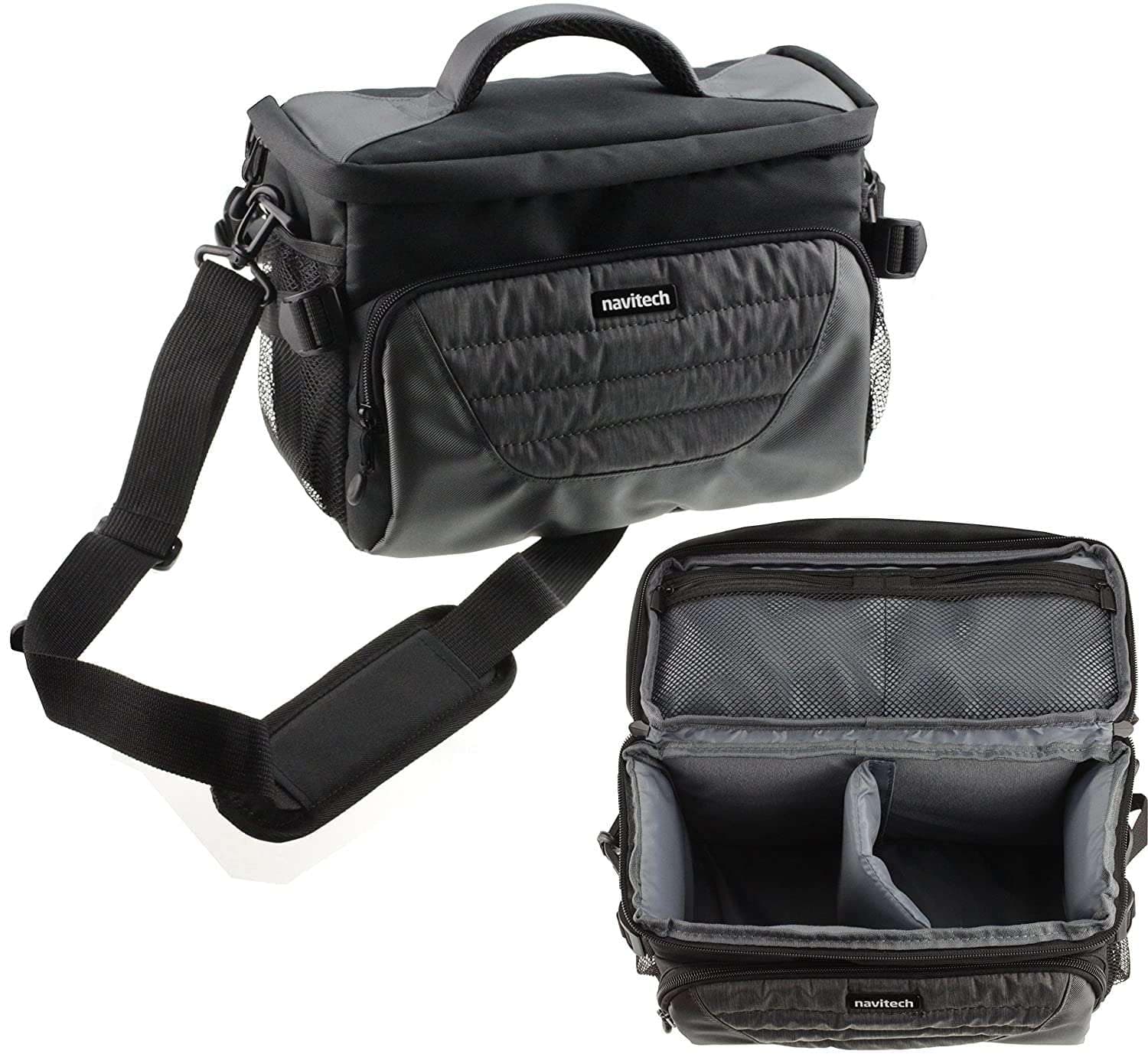 NavitechGrey Shoulder Camcorder Bag Compatible With SEREE TECH 2.7K 30 FPS Video Camera