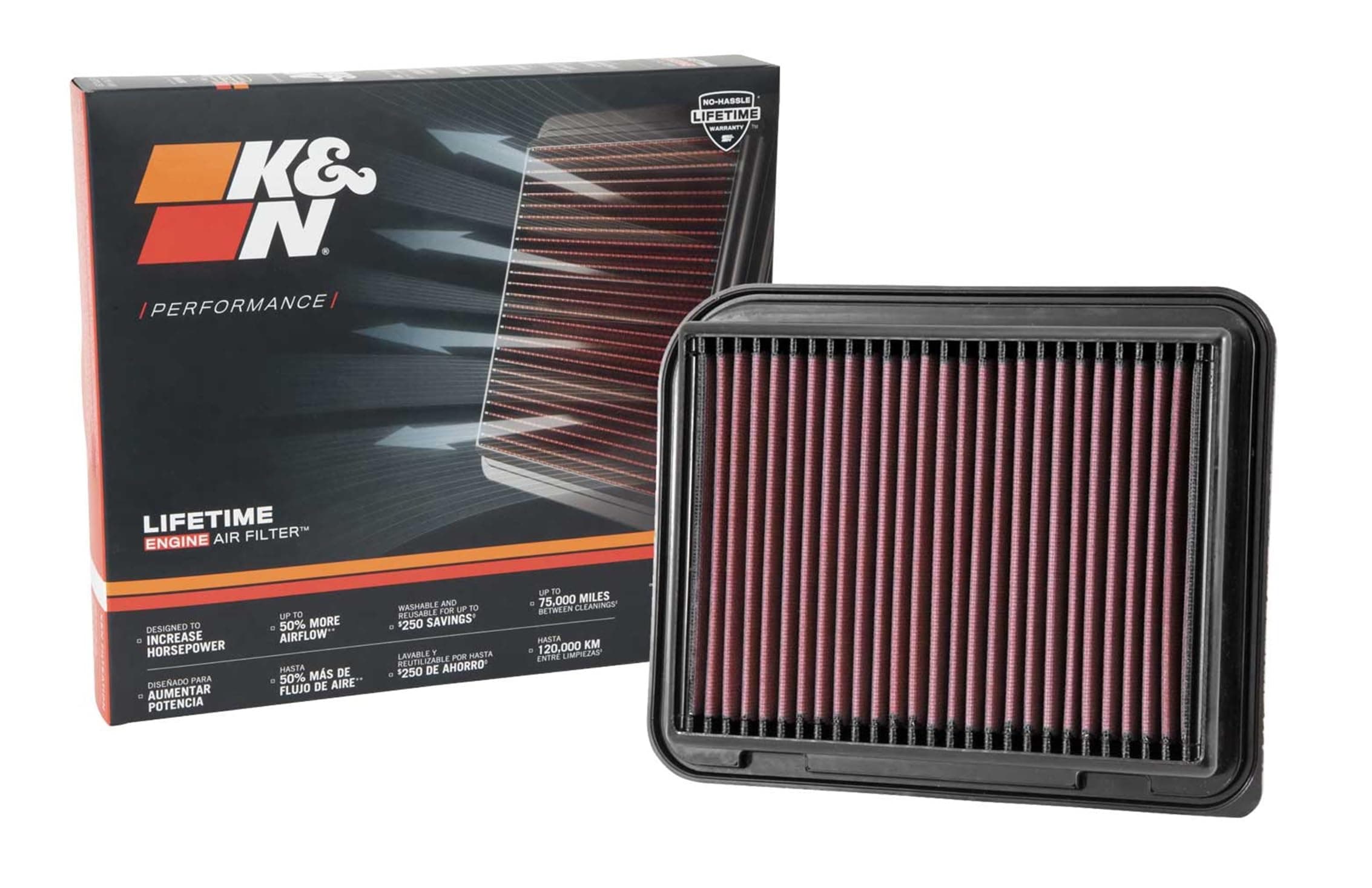 K&N Engine Air Filter: High Performance, Premium, Washable, Replacement Filter: 2003-2019 Mitsubishi/Citroen/PEUgeot (Asx, Grandis, Outlander, Eclipse Cross, Lancer, Rvr, Evolution, 4008), 33-3015