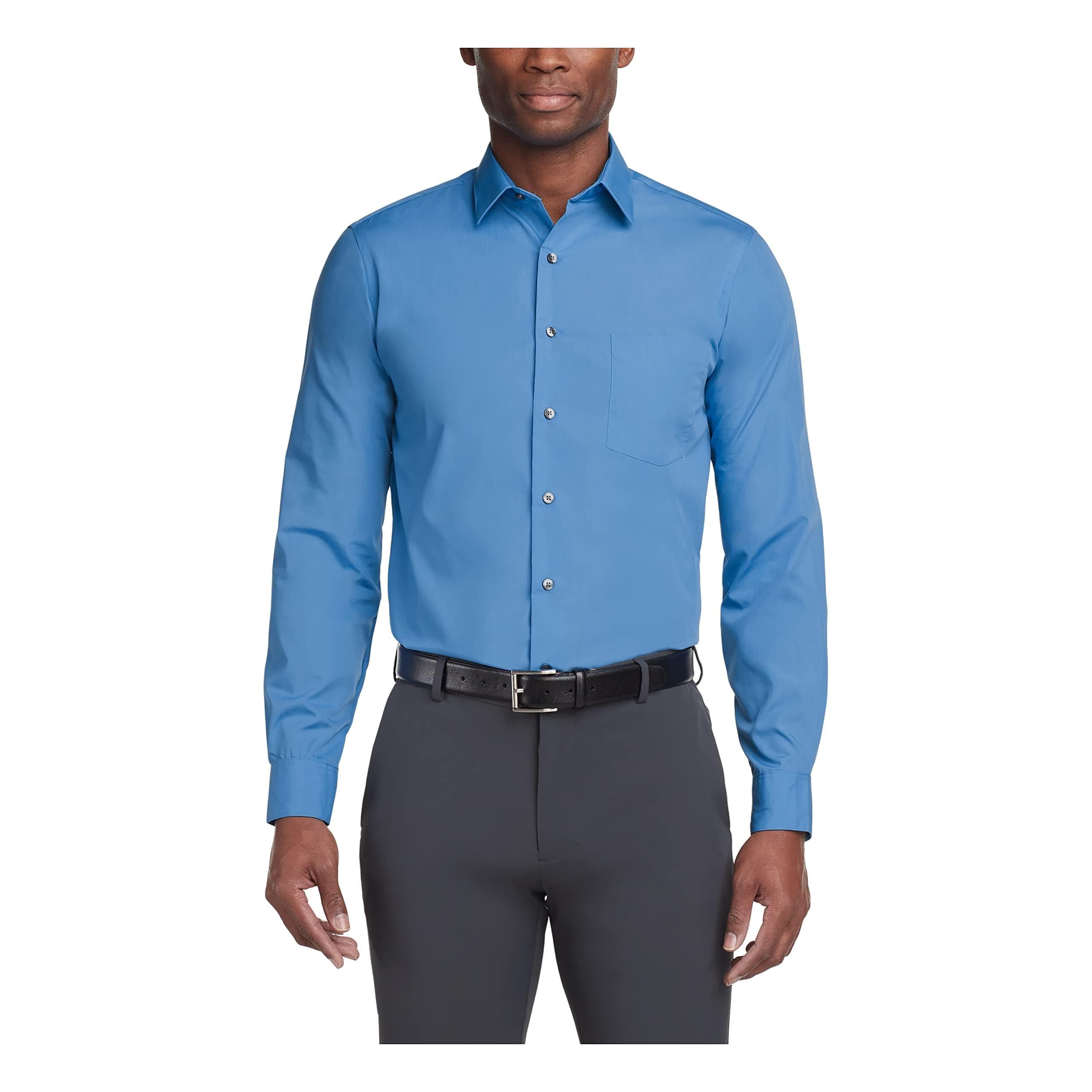 Mens Poplin Regular Fit Solid Point Collar SHIRT