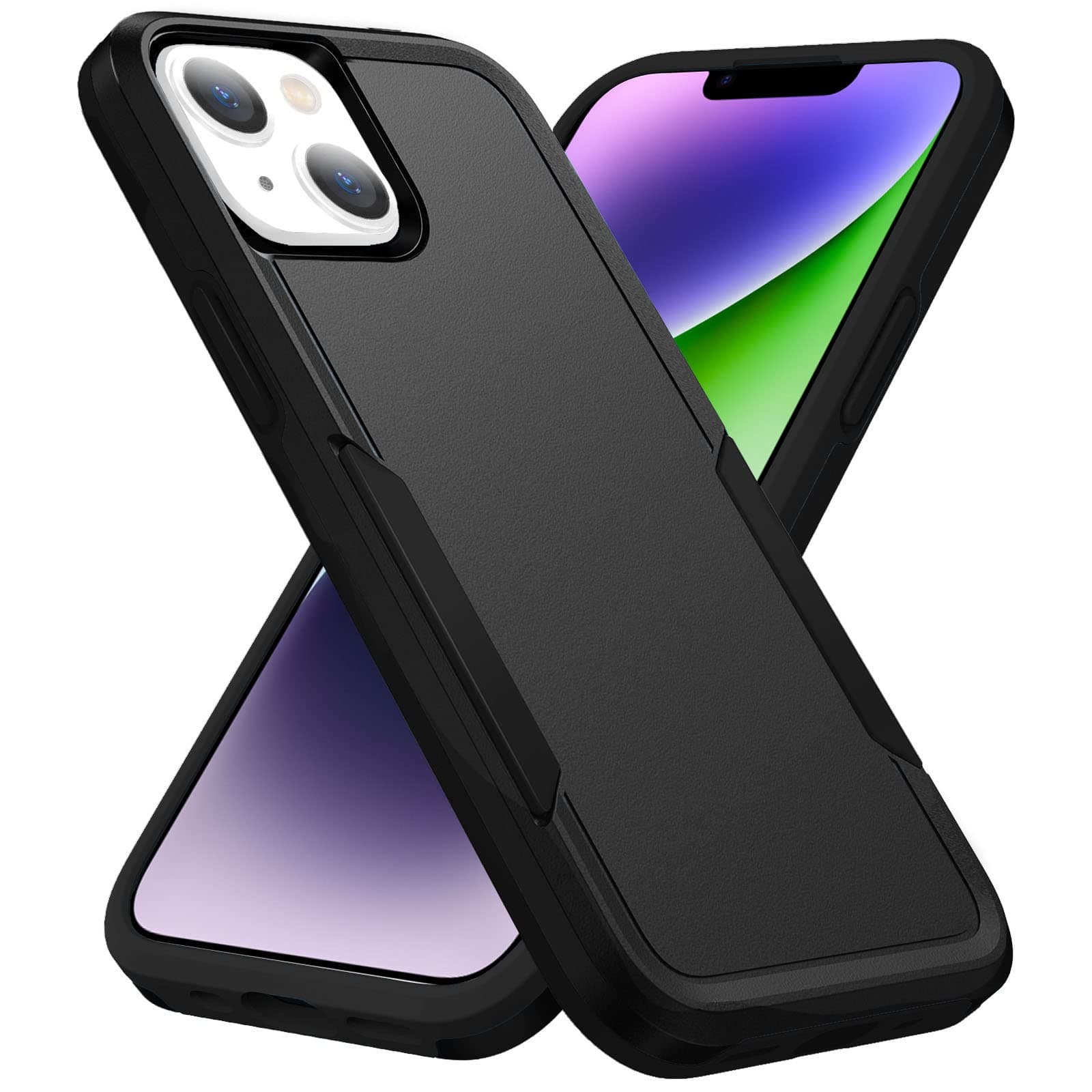 Compatible with iPhone 14 Plus Case, Heavy Duty Protection Shockproof Dropproof Dustproof Anti-Scratch Cover Protective Phone Case for 14 Plus-Black