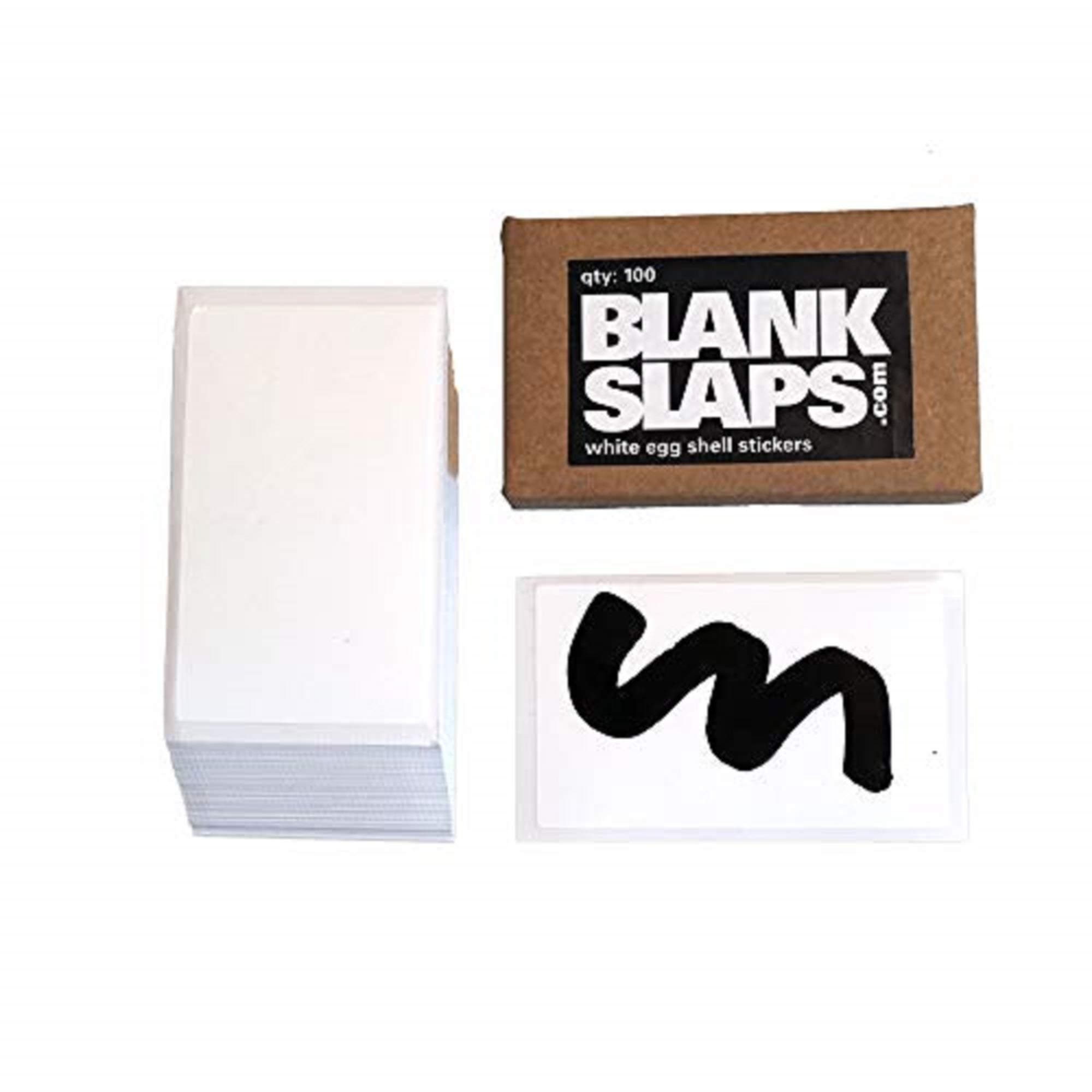 Blankslaps White Egg Shell Blanks Sticker Pack - 100 Blank Eggshell Stickers for Graffiti Art, Street Art, Streetart and Tagging Slaps