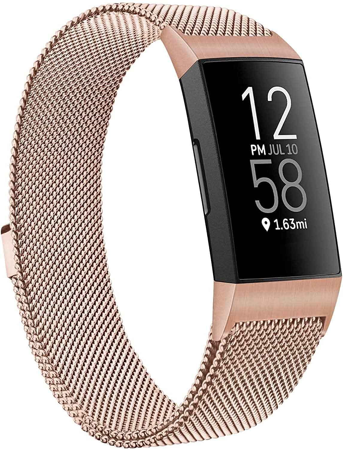 IMOT Replacement Strap For Fitbit Charge 3 Strap/Fitbit Charge 4 Strap Metal, Adjustable Strap Wrist Band for Men Women,with Magnetic Closure (5.5"- 6.7" wrist)