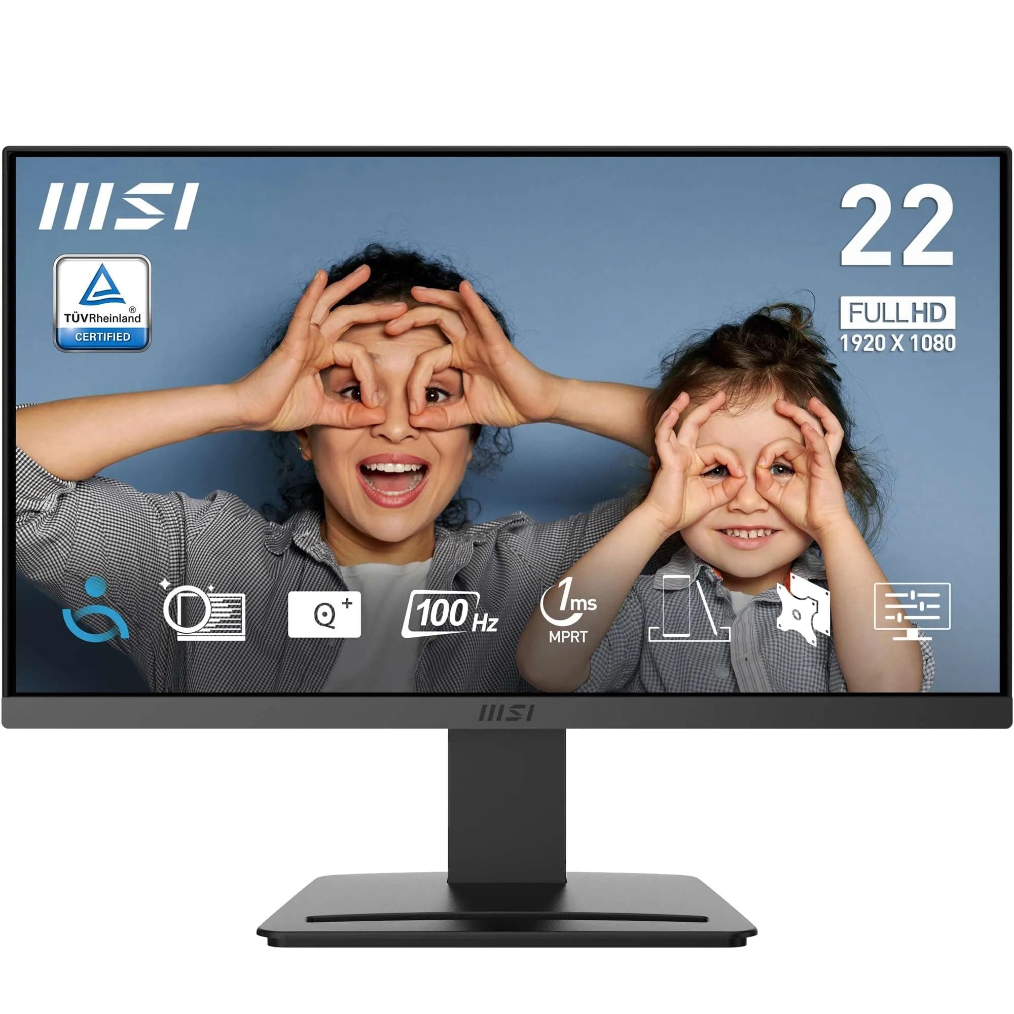 MSI PRO MP223 E2 21.45-Inch Full HD Office Monitor - 1920 x 1080 Resolution, 100Hz, Eye-Friendly Screen, Tilt-Adjustable - HDMI™ 1.4b, DisplayPort 1.2a