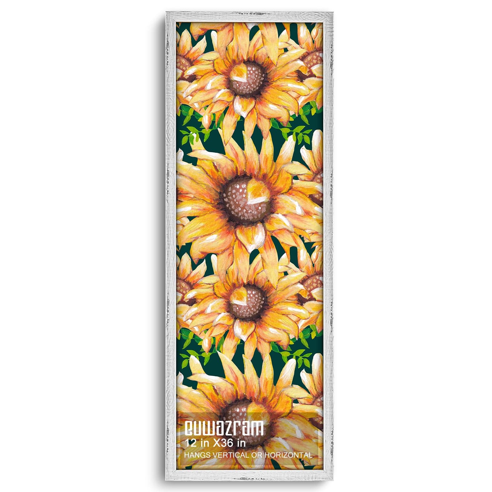 Rustic White 12x36 Frame - Single Frame, 12 x 36 Poster Frame for Artwork, Puzzles, Photos and Movie Posters Picture Frames