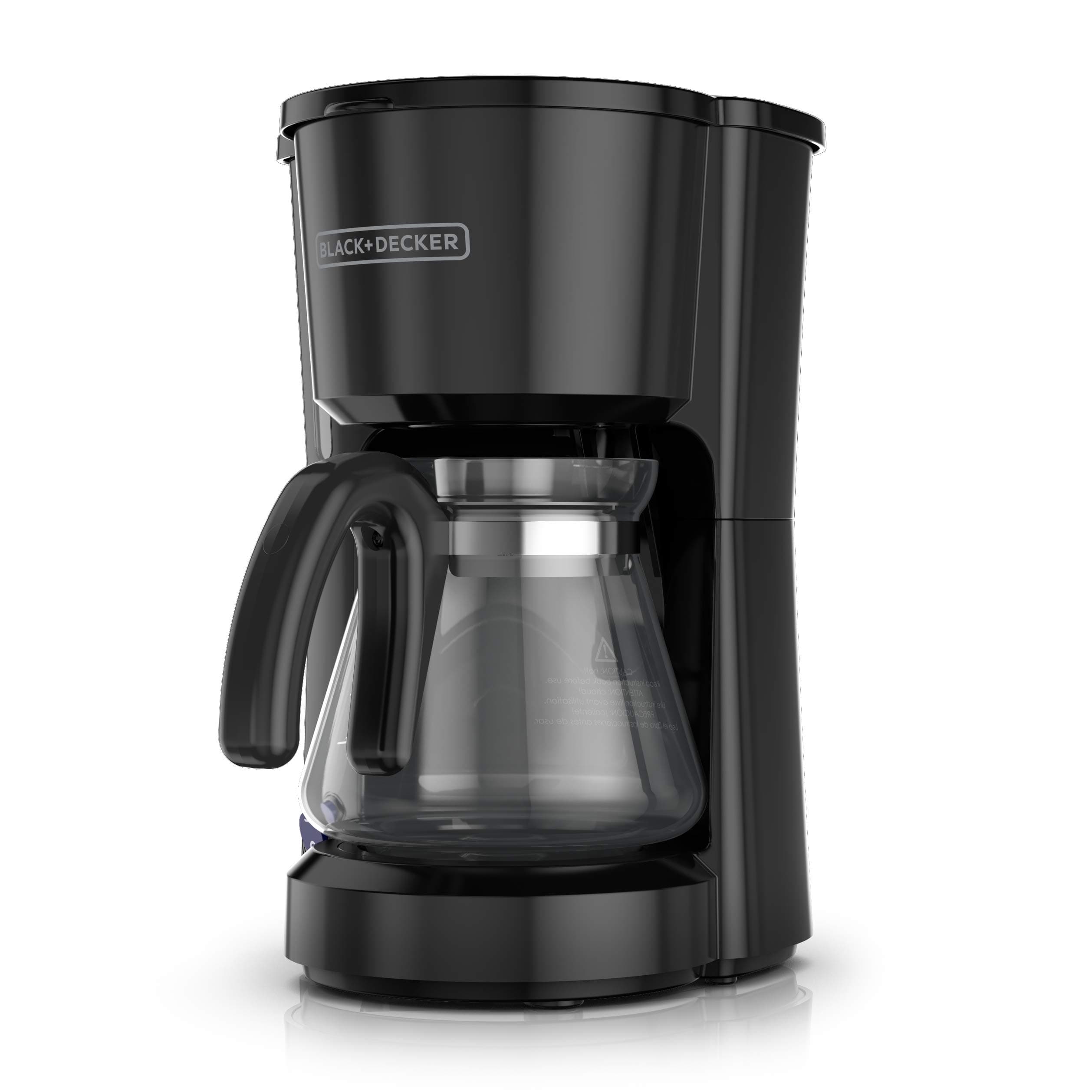 BLACK+DECKER 5-Cup Programmable Coffee Maker with Brew Strength Selector, Sneak-A-Cup, and Easy-View Water Window, Black
