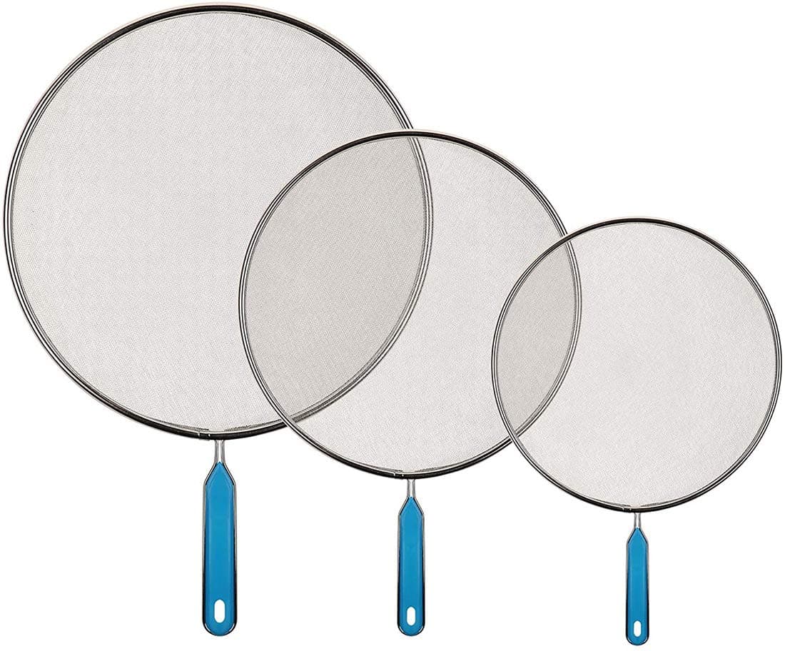 MAKINGTEC Grease Splatter Screen Guards for Frying Pan - Mesh Stainless Steel Pot Oil Cooking Cover Skillet Lid, Splatter Screen Frying Pan Cover, Protector Home Kitchen Accessory, 3PCS