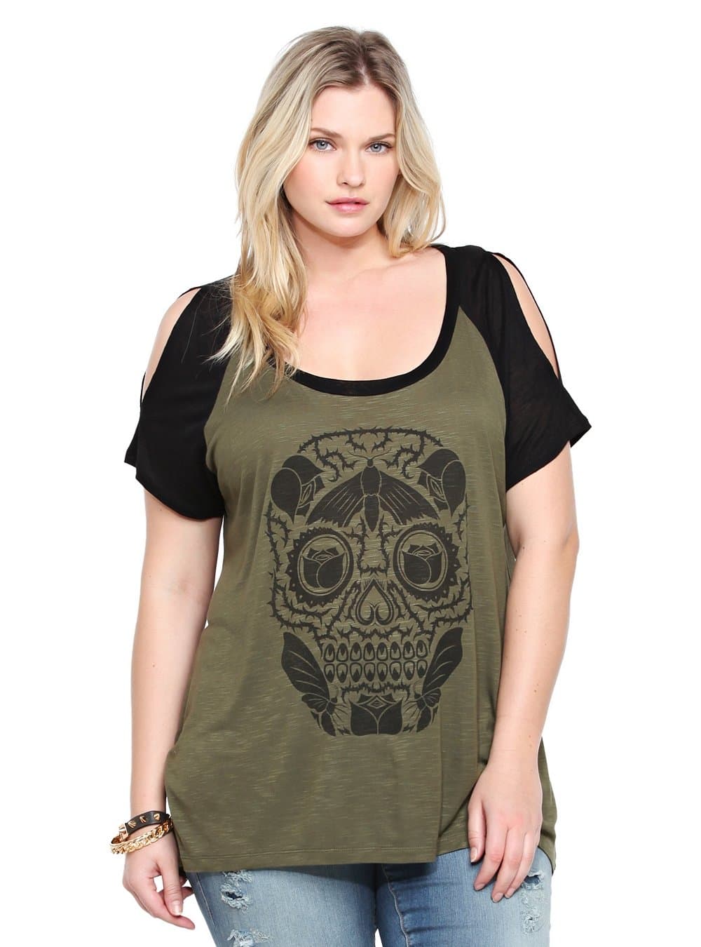 Torrid Plus Size Skull Graphic Raglan Tee
