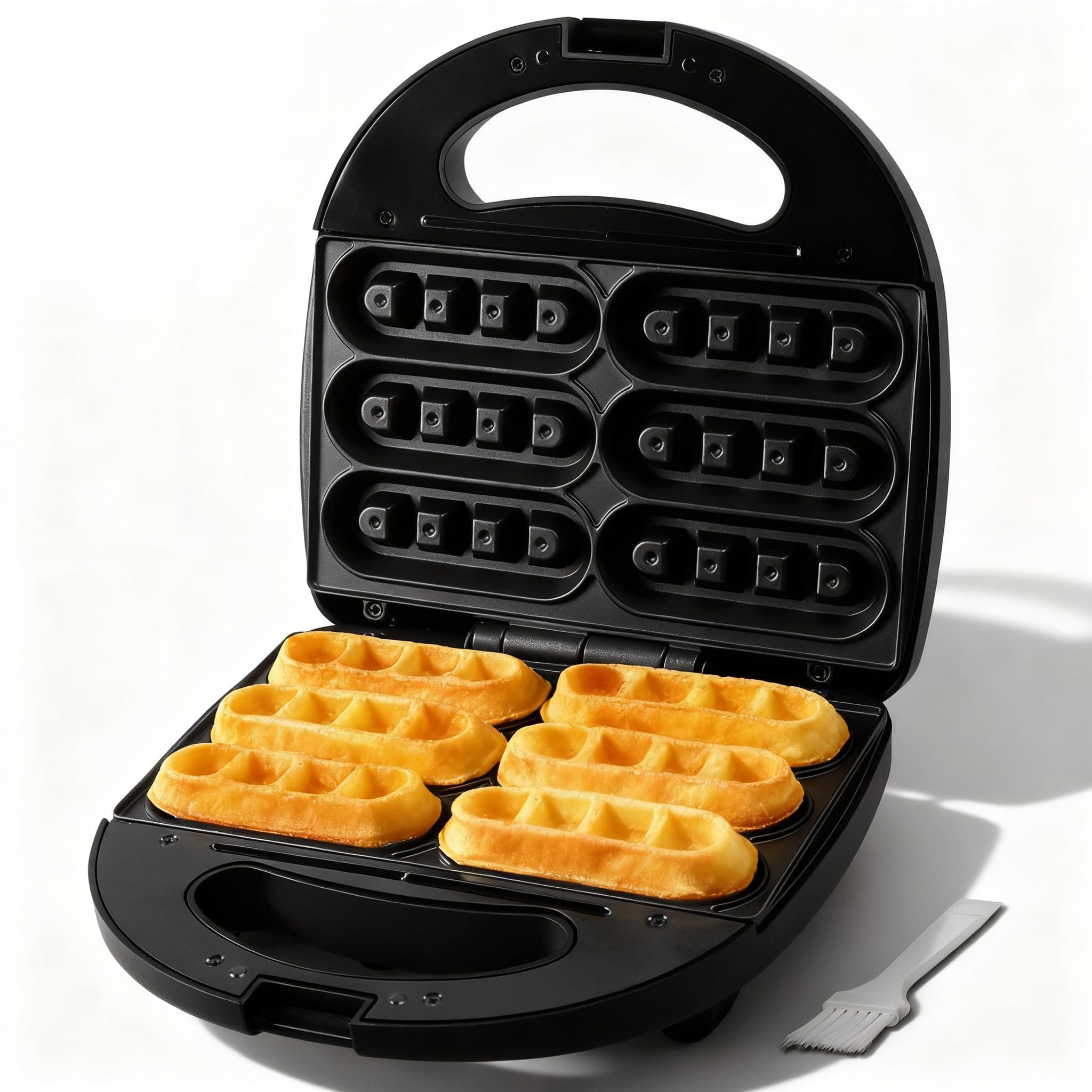 FineMade Waffle Stick Maker, Mini Waffle Maker Iron, Makes 6 Waffle Sticks, Ideal for Breakfast, Snacks, Desserts and More