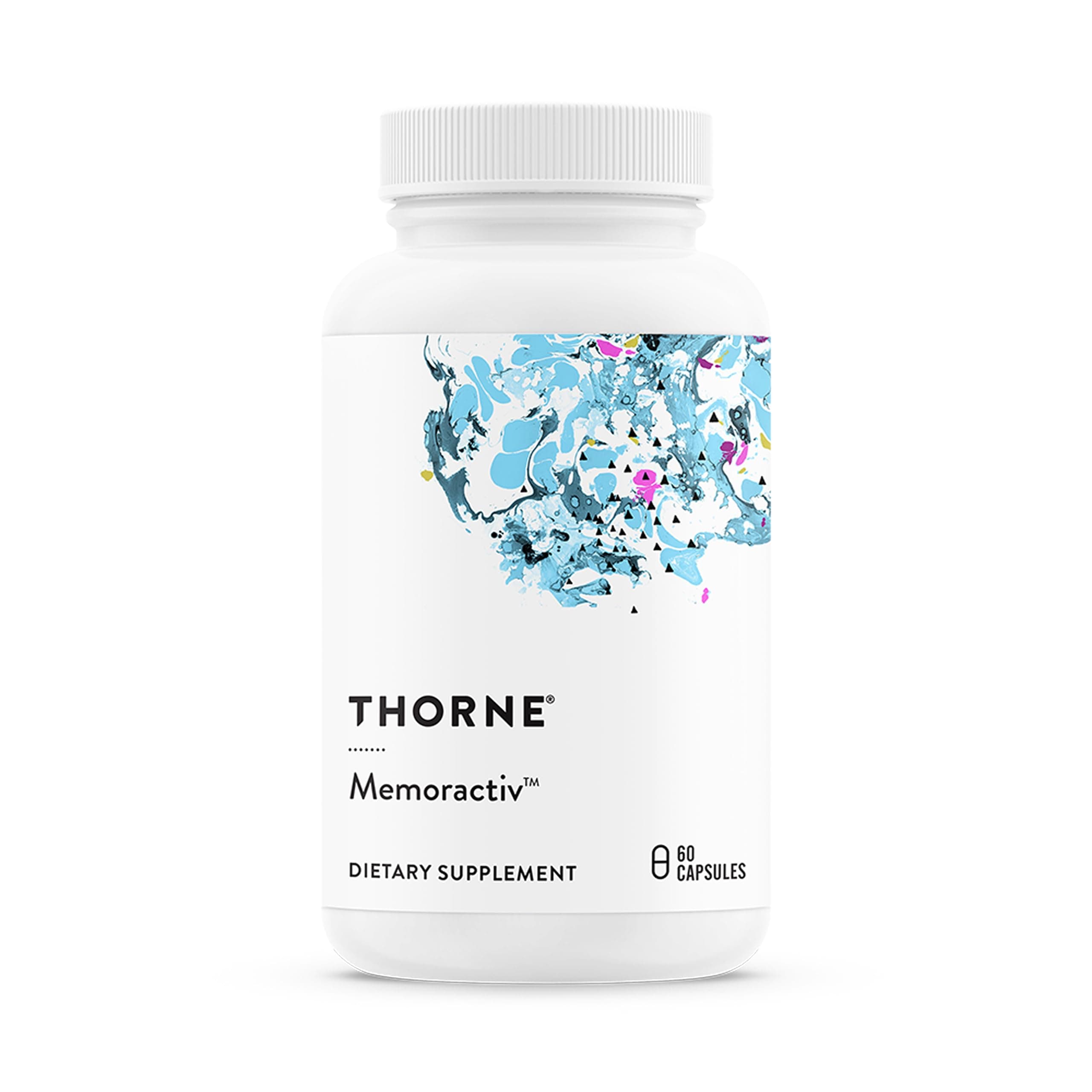 THORNE - Memoractiv - Nootropic Brain Supplement for Focus, Cognitive Function, Creativity & Concentration* - Ashwagandha, Caffeine, Acetyl-L-Carnitine & More - Gluten-Free, Dairy-Free - 60 Capsules