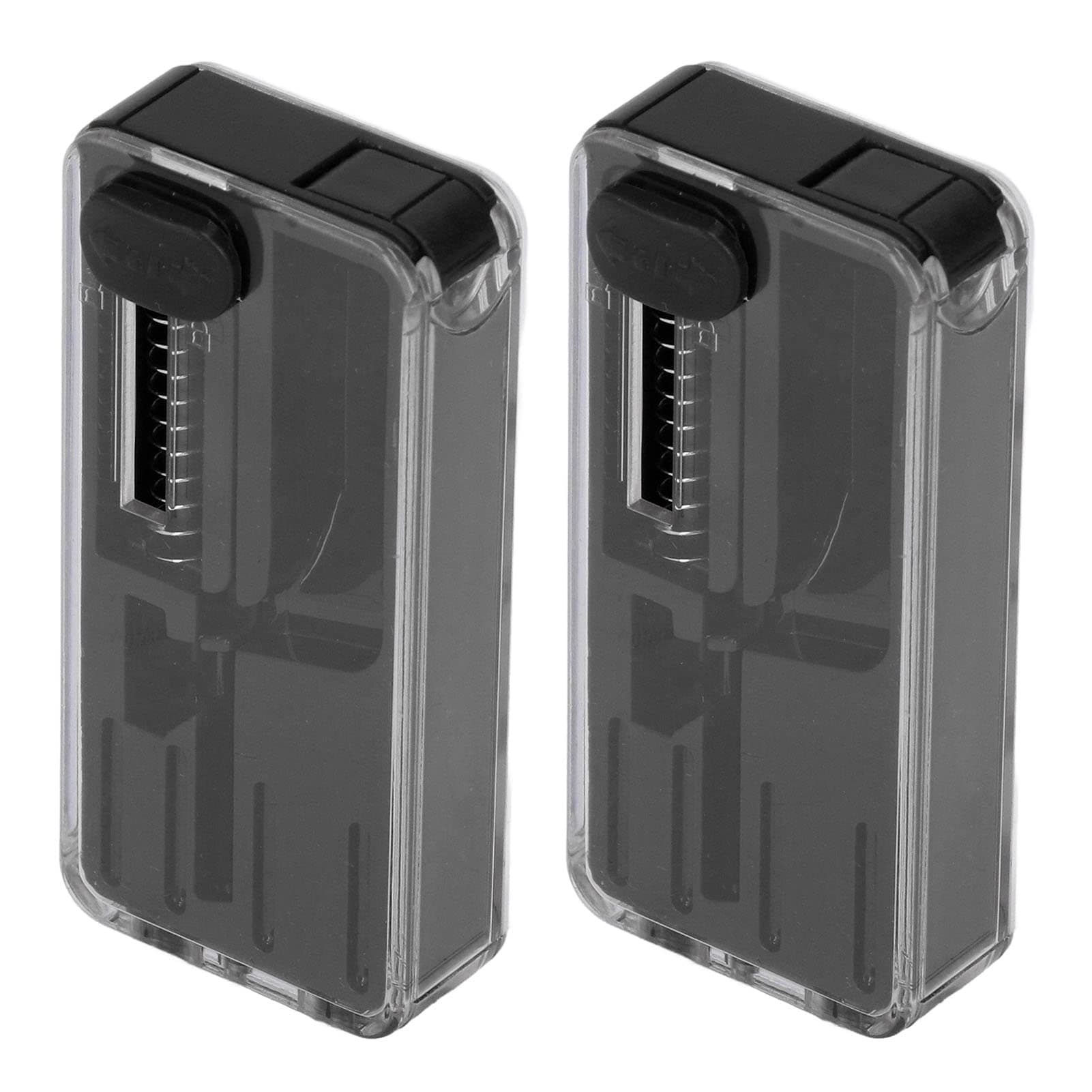 LBEC Cigarette Filter Capsule Box, Cigarette Explosion Beads Pusher ABS 2PCS Memory Spring Lightweight for Hiking (Black)