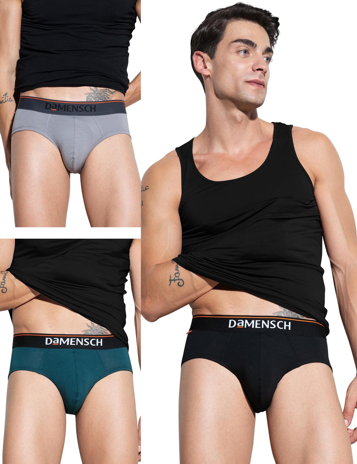 Deo-Cotton Solid Underwear for Men Combo Breathable Inner Cotton Briefs Pack No-Marks Waistband Moisture Wicking