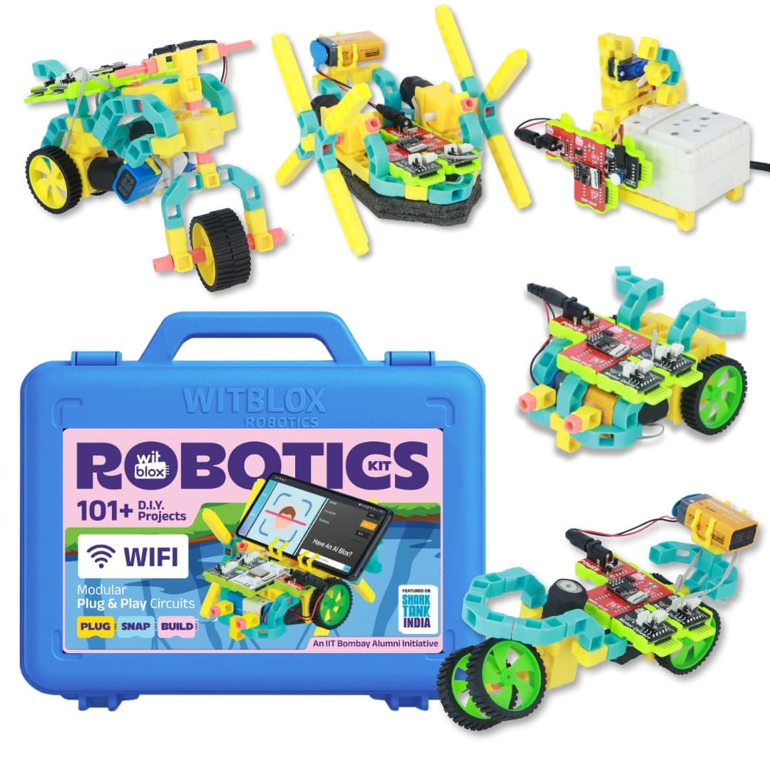 WiFi IOT Robotic Science Kit 101+ Projects |Free Online Class |156 Parts| Age 9 10 11 12 13 |Modular Electronic Sensor & Circuits to Create Logic | Educational Birthday Gift Toys | Boys Girls