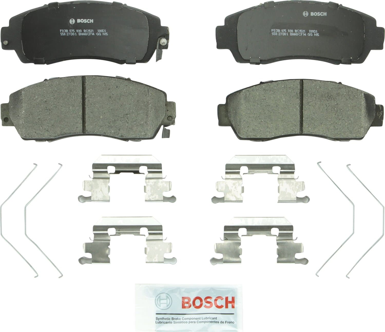 BOSCH BC1521 QuietCast Premium Ceramic Disc Brake Pad Set - Compatible with Select Acura RDX, TLX; Honda Accord Crosstour, CR-V, Crosstour, Odyssey, Passport; Subaru Legacy; FRONT