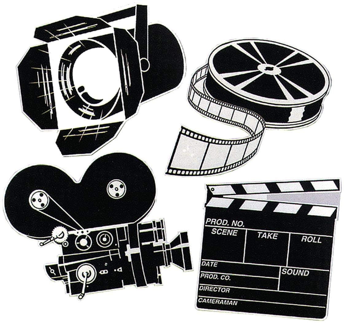 Pkgd Movie Set Cutouts Party Accessory (1 count) (4/Pkg)