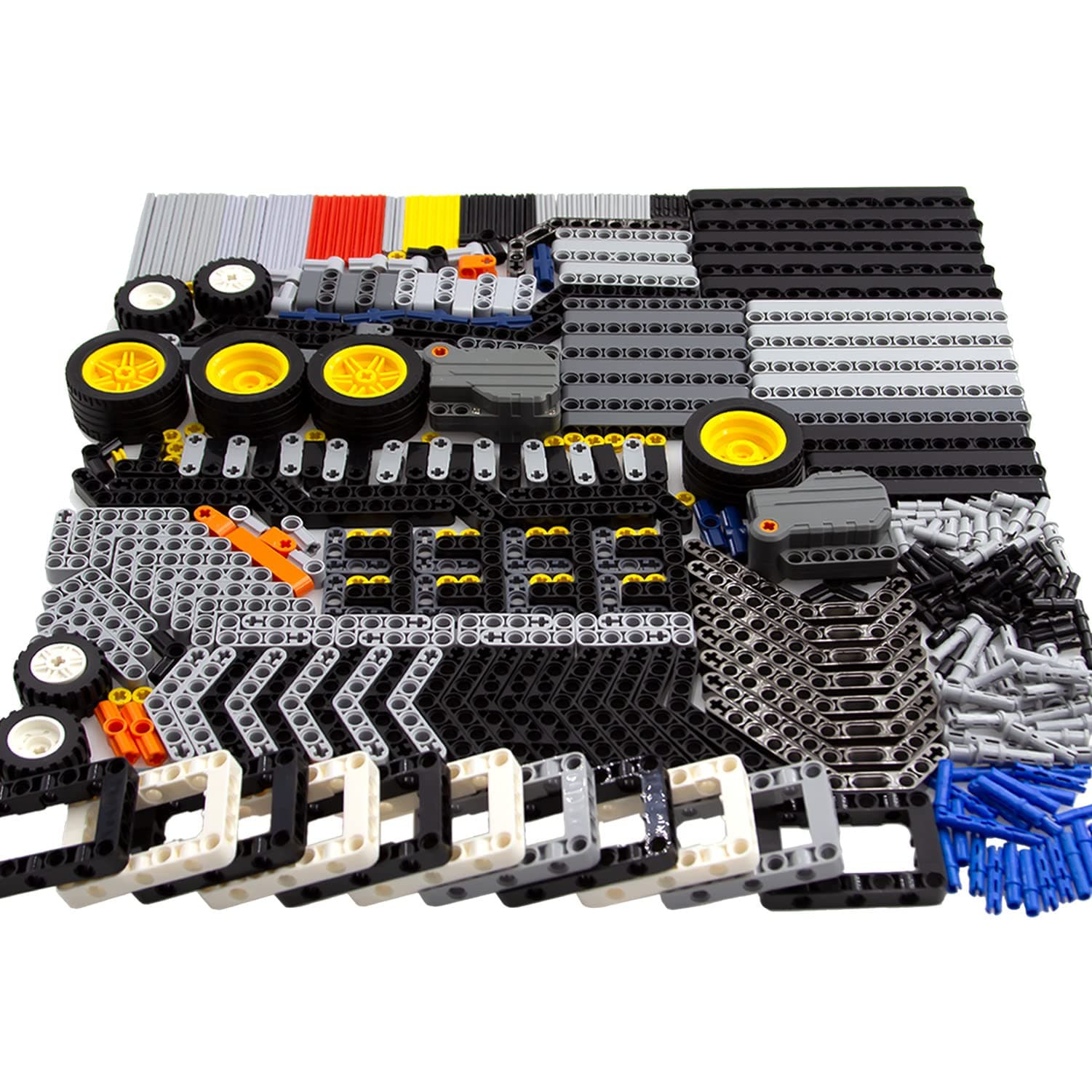 Building Block Parts Set 413PCS - Includes Pullback Motor, Replaceable Axle Pins, and Standard Mechanical Parts