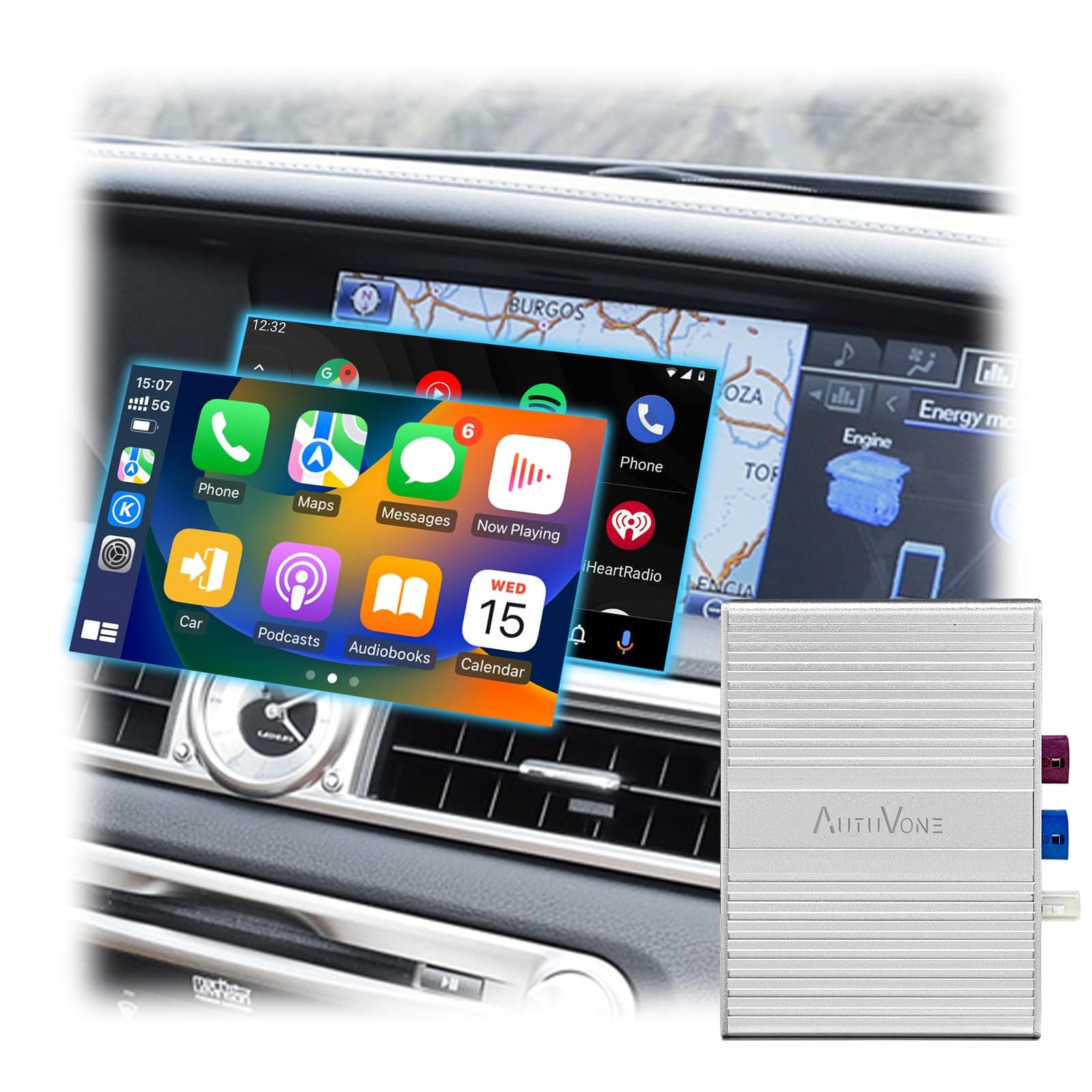 Wireless/Wired CarPlay Audio Decoder Upgrade for Lexus GS is LS RX ES LX OEM with Mouse Joystick, Support Wireless Android Auto Mirror Link, Cameras, Retaining OEM Screen & Control System
