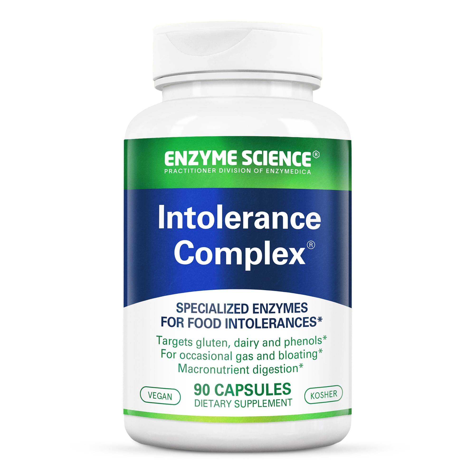 Intolerance Complex, 90 Capsules Comprehensive Support for Common Digestive Sensitivities Gluten, Casein, Phenol Sensitivities, and Complex Carbohydrates Intolerance Relief