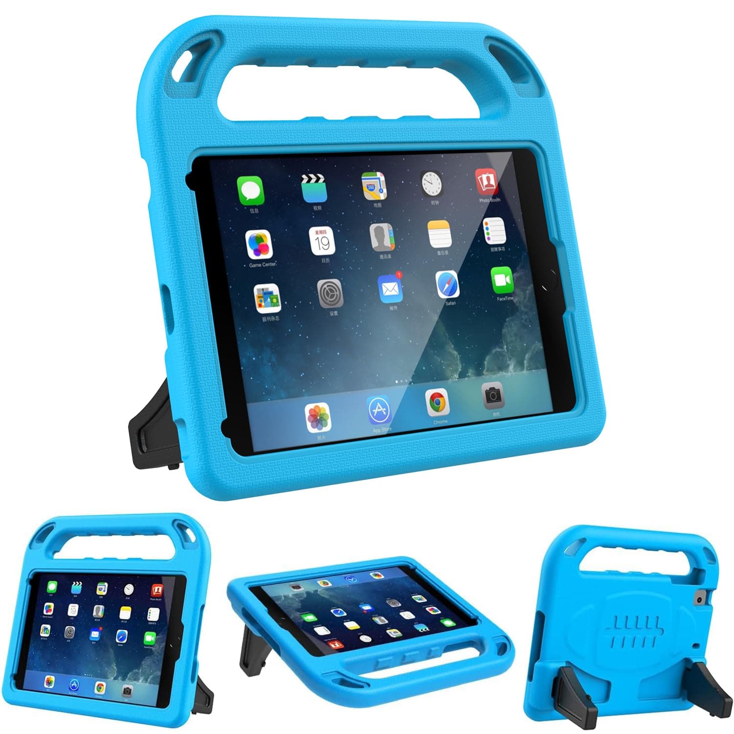 LEDNICEKER Kids Case for iPad Mini 1/2/3/4/5 7.9-inch, Light Weight Shockproof Handle Kickstand Cover for iPad Mini 5th/4th/3rd/2nd/1st Generation, Blue