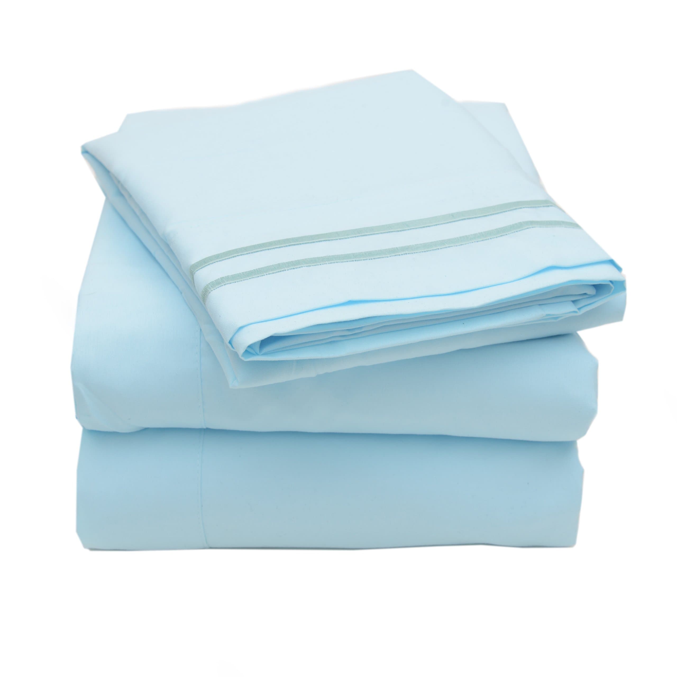 2000 Collection 4pc Bed Sheet Set Egyptian Quality Deep Pocket, 12 Colors - King, Light Blue