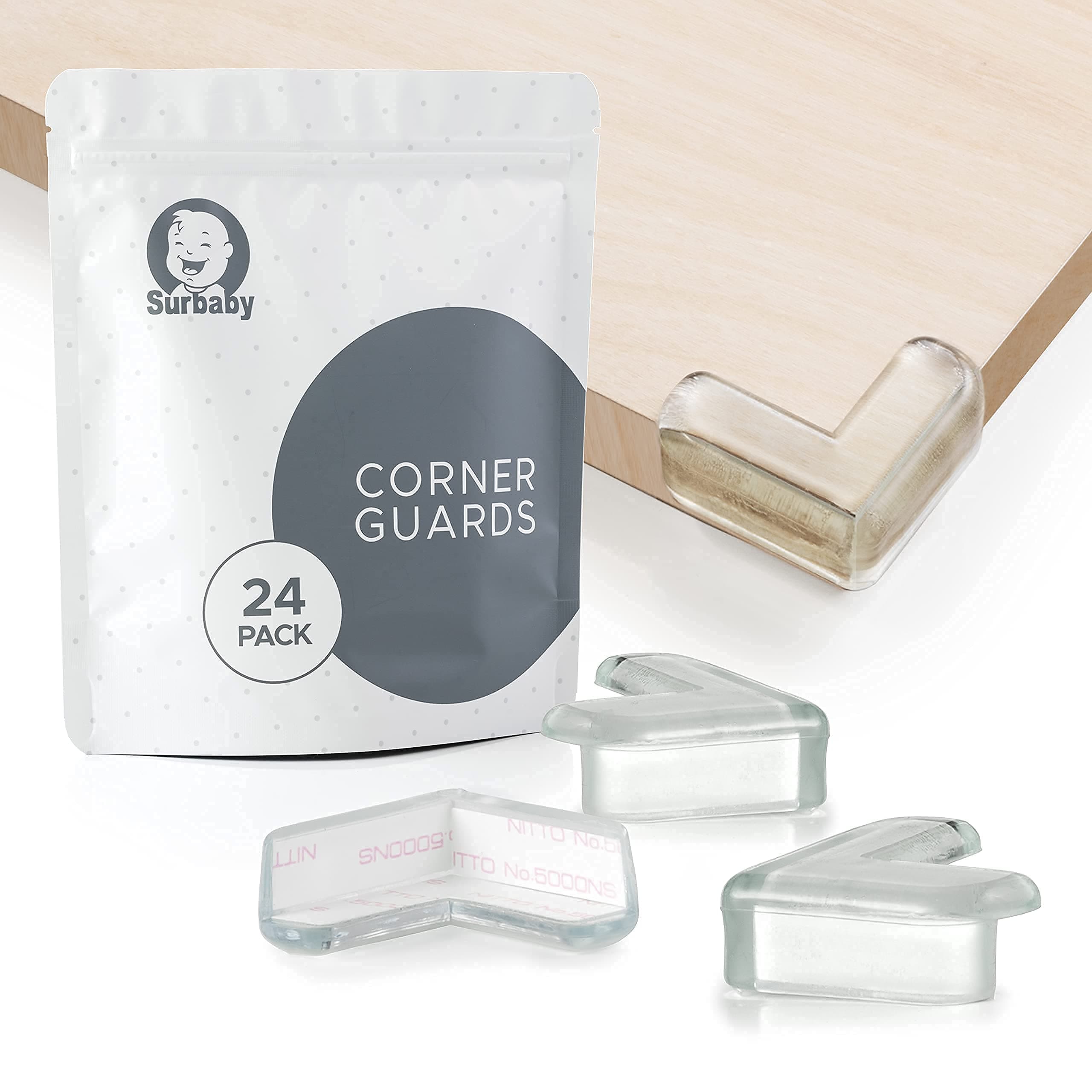 Corner Protector Baby (24 Pack) - L-Shaped Clear Corner Guards High Resistant Adhesive - Baby Safety Products-Baby Proof Corners and Edges- Table Corner Protectors Corner Guards for Baby