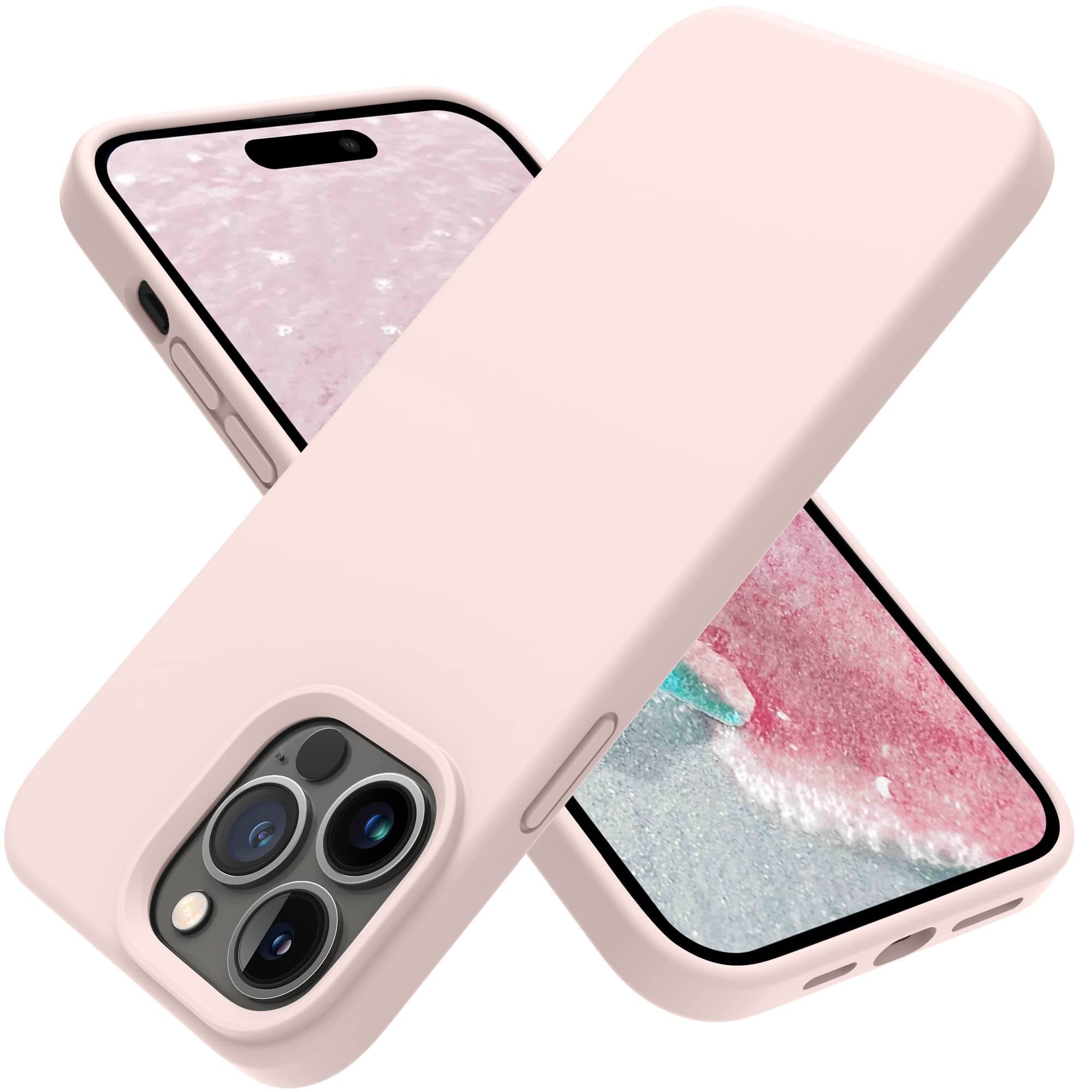 OTOFLY Designed for iPhone 14 Pro Case, Silicone Shockproof Slim Thin Phone Case for iPhone 14 Pro 6.1 inch (Chalk Pink)