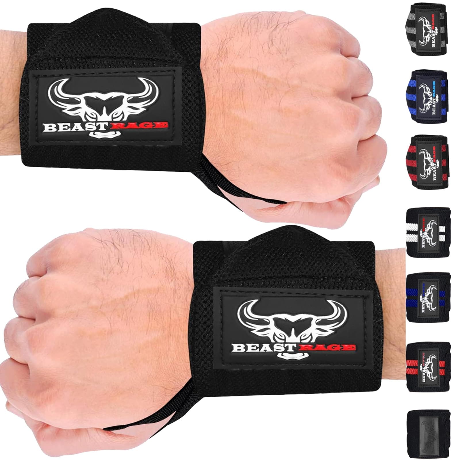 Wrist Wraps for Weightlifting - Adjustable Lifting Straps With Thumb Loop for Enhanced Gym Support, Powerlifting, Bodybuilding and Workout