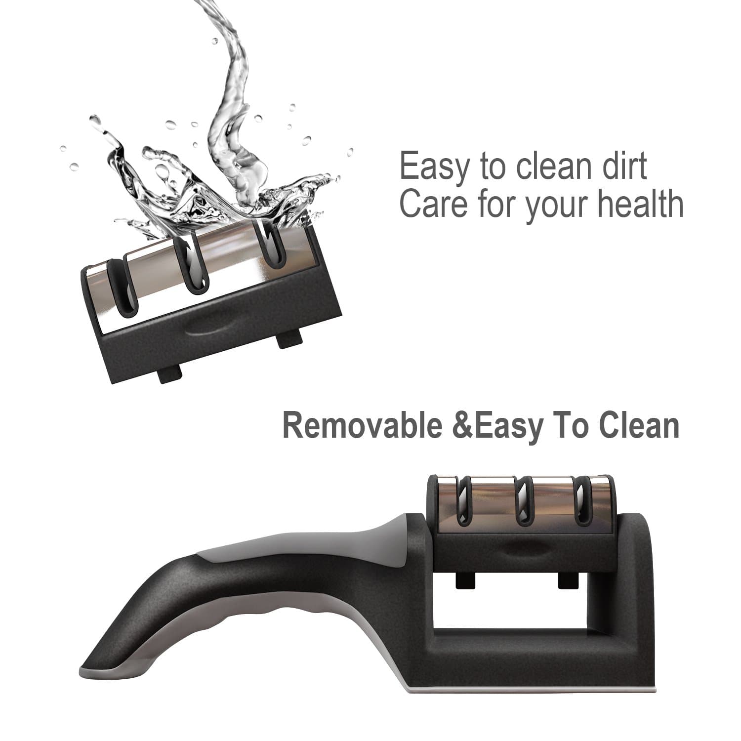 Knife Sharpener - Kitchen Knife Sharpener Tool for Straight and Serrated Knives