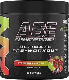 Applied Nutrition ABE Pre Workout - All Black Everything Pre Workout Powder, Energy & Physical Performance with Citrulline, Creatine, Beta Alanine (375g - 30 Servings) (Strawberry Mojito)