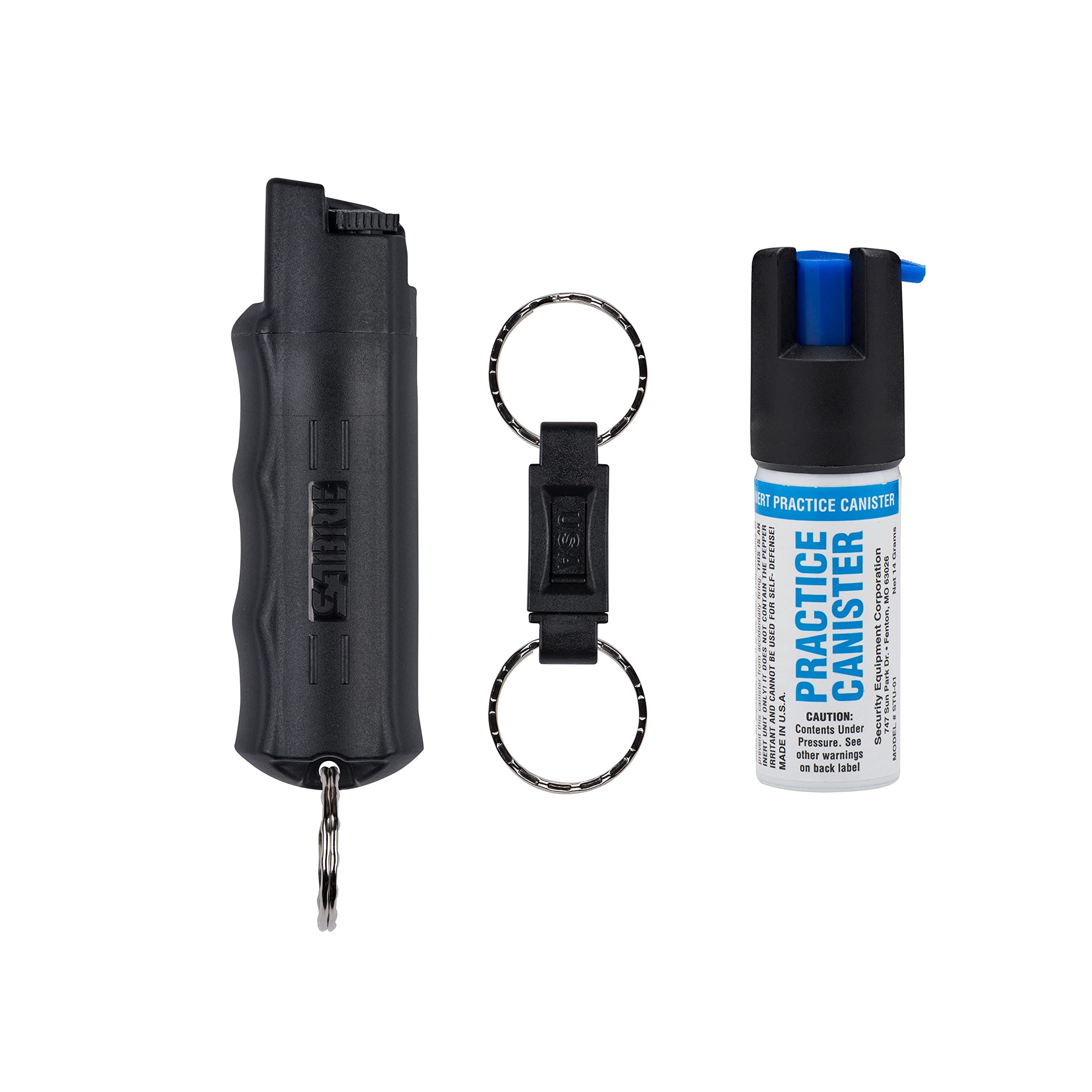 Sabre Pepper Spray - Quick Release Keychain for Easy Carry & Fast Access, Max Police Strength Self Defense OC Spray with UV Dye, 10 Sec. Spray Time, Finger Grip - Faster Aim, 0.54 fl oz,Secure Safety