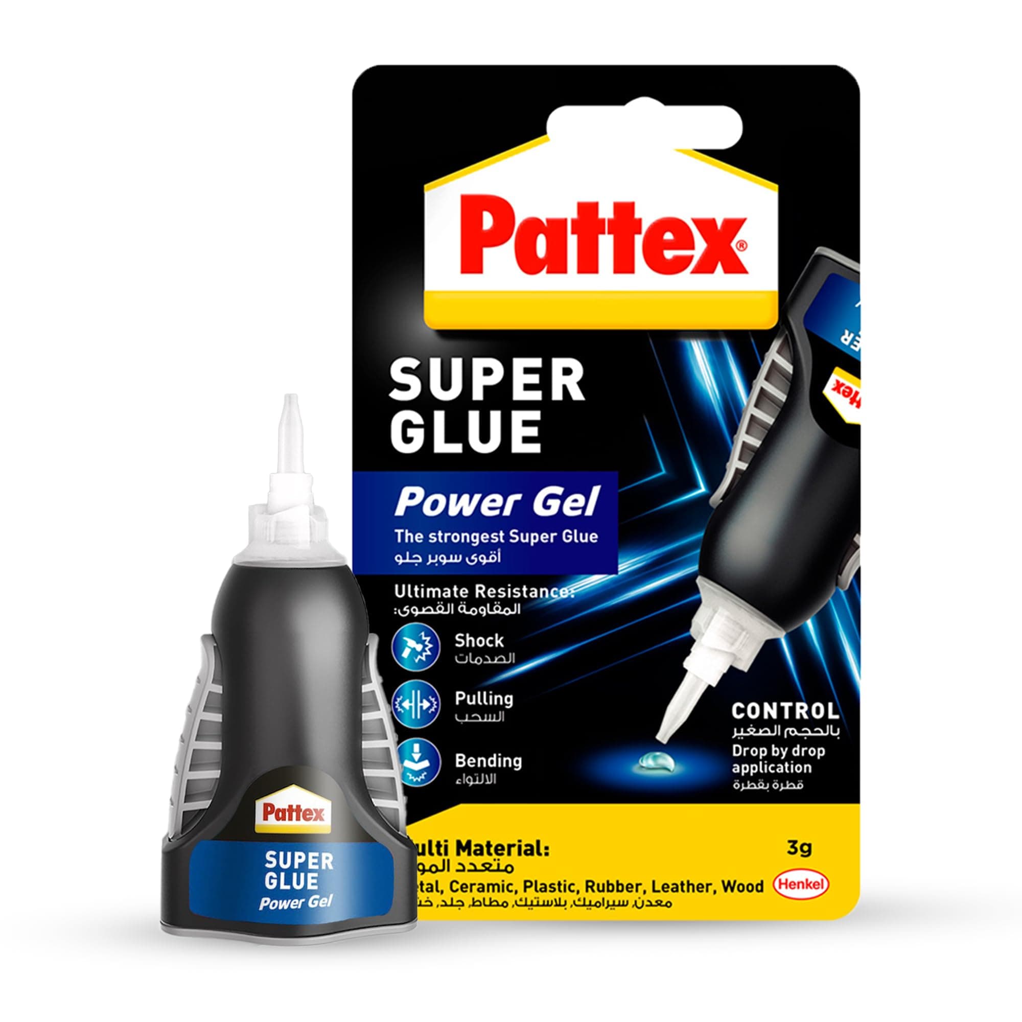 Super Glue Power Gel Control | All Purpose Clear Adhesive For Flexible Materials with Precise Nozzle | Compatible with Metal, Ceramic, Rubber, Leather & Wood | Dishwasher Safe | 3g (Pack of 1)