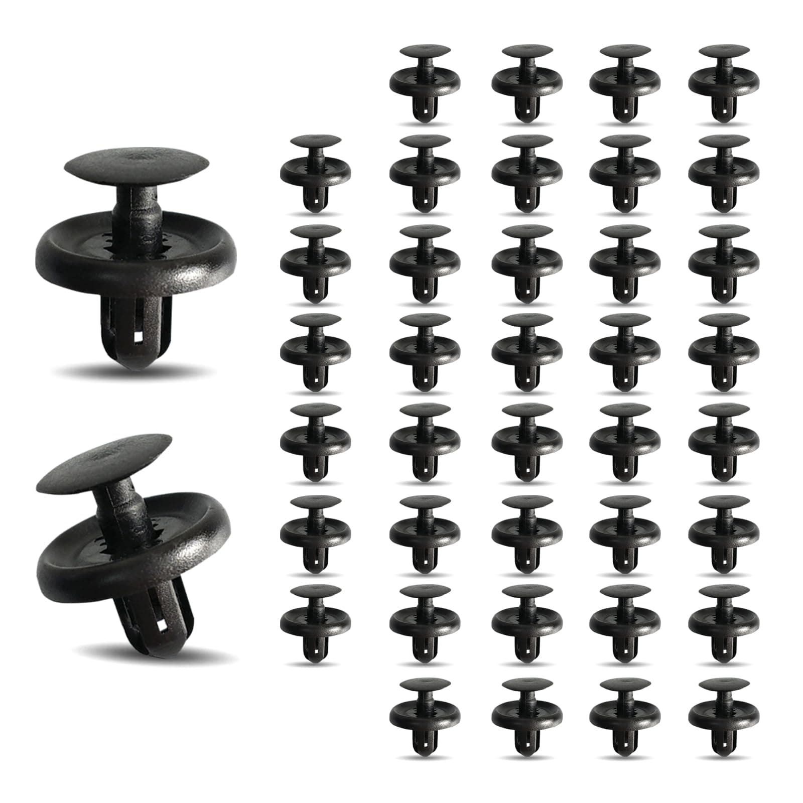 40 PCS Automotive Engine Low Guard Plate Buckle, Multi-functional Splash Guard Clamp Through-nail Fixing Parts, Replacement Accessories, Compatible with Zotye T800 Toyota Lexus (Black)