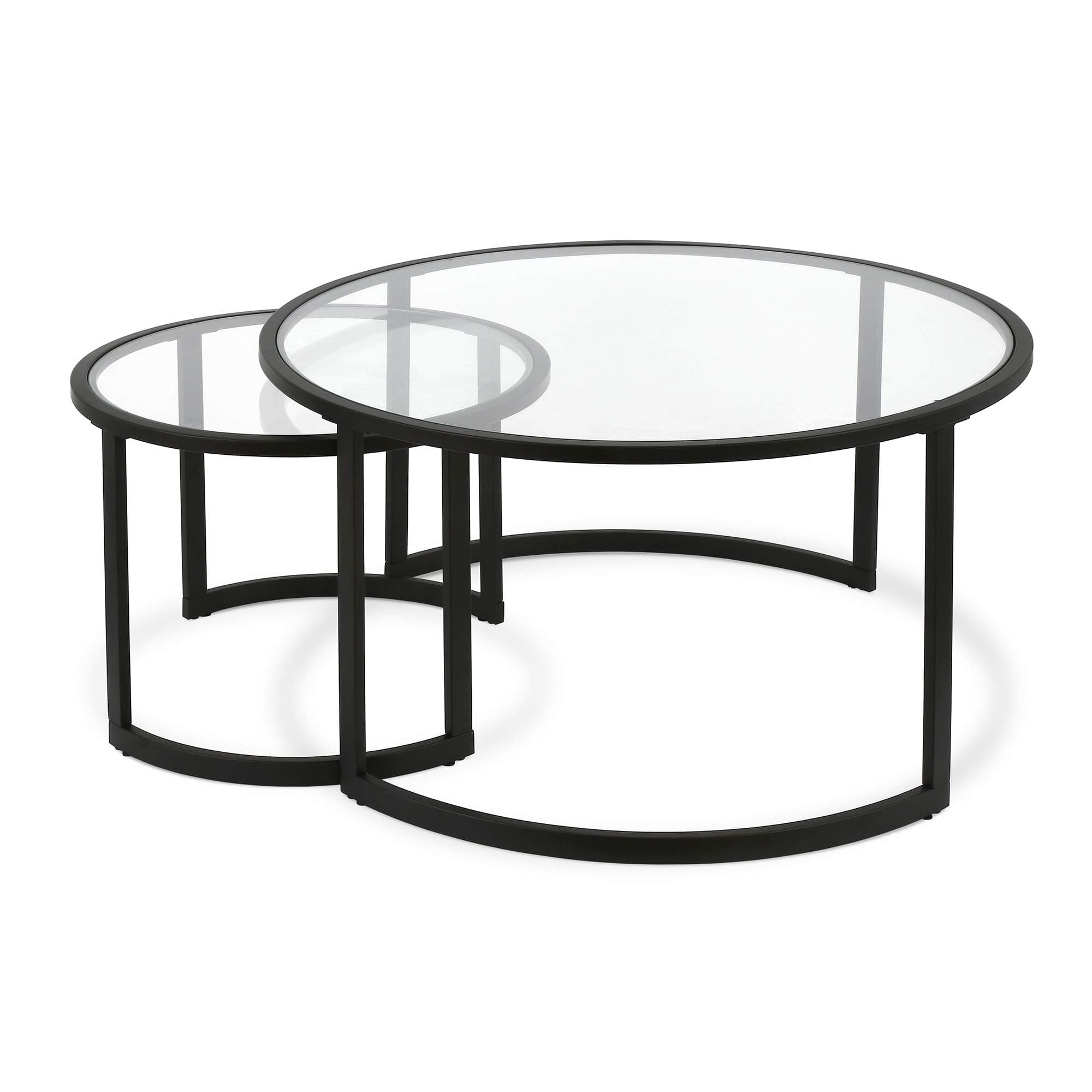 Mitera Round Nested Coffee Table in Blackened Bronze