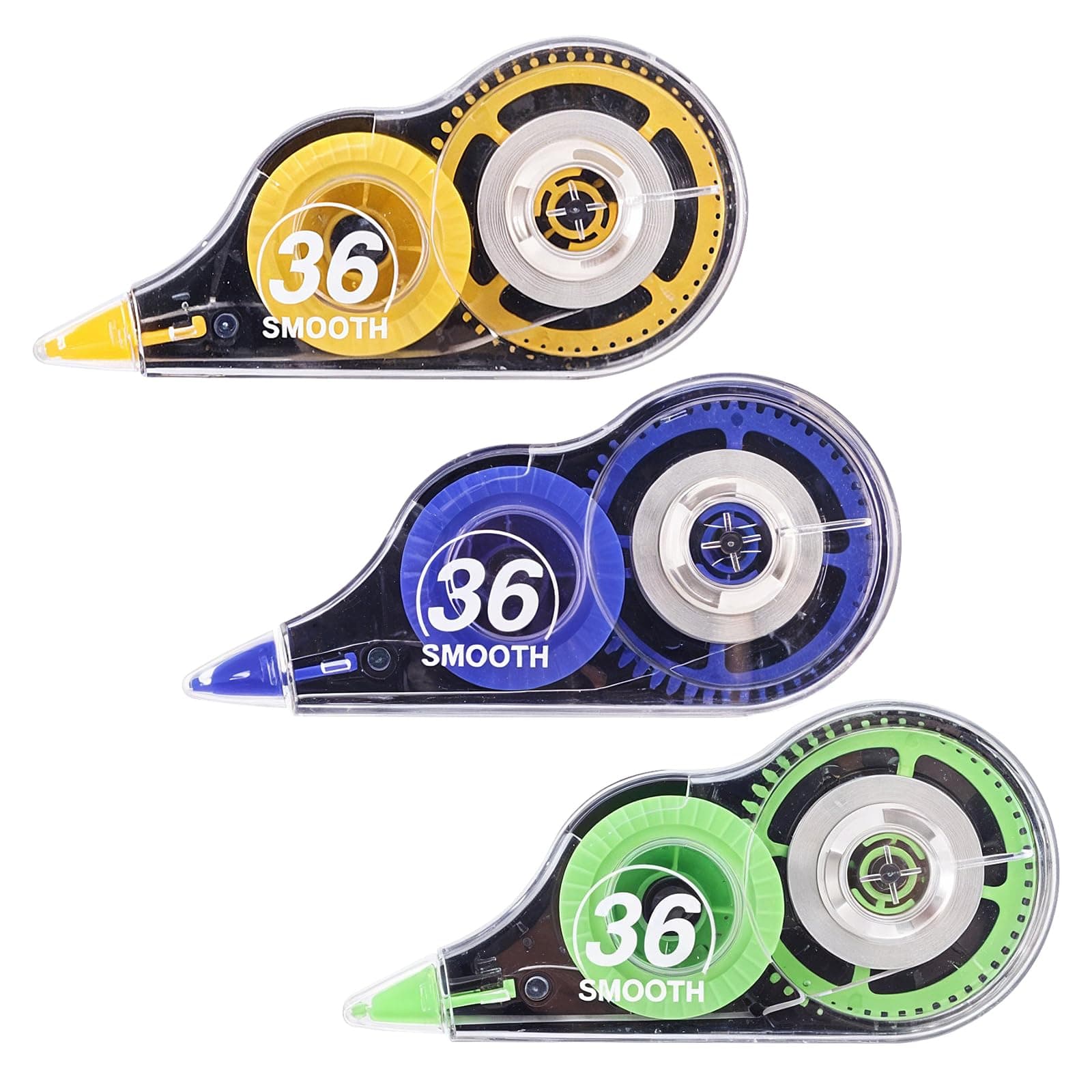 3Pcs Correction Tapes, 36m x 8mm Large-Capacity Mouse Correction Tape, Easy Correct Correction Tape Roller for Home and Office(Total 108m)
