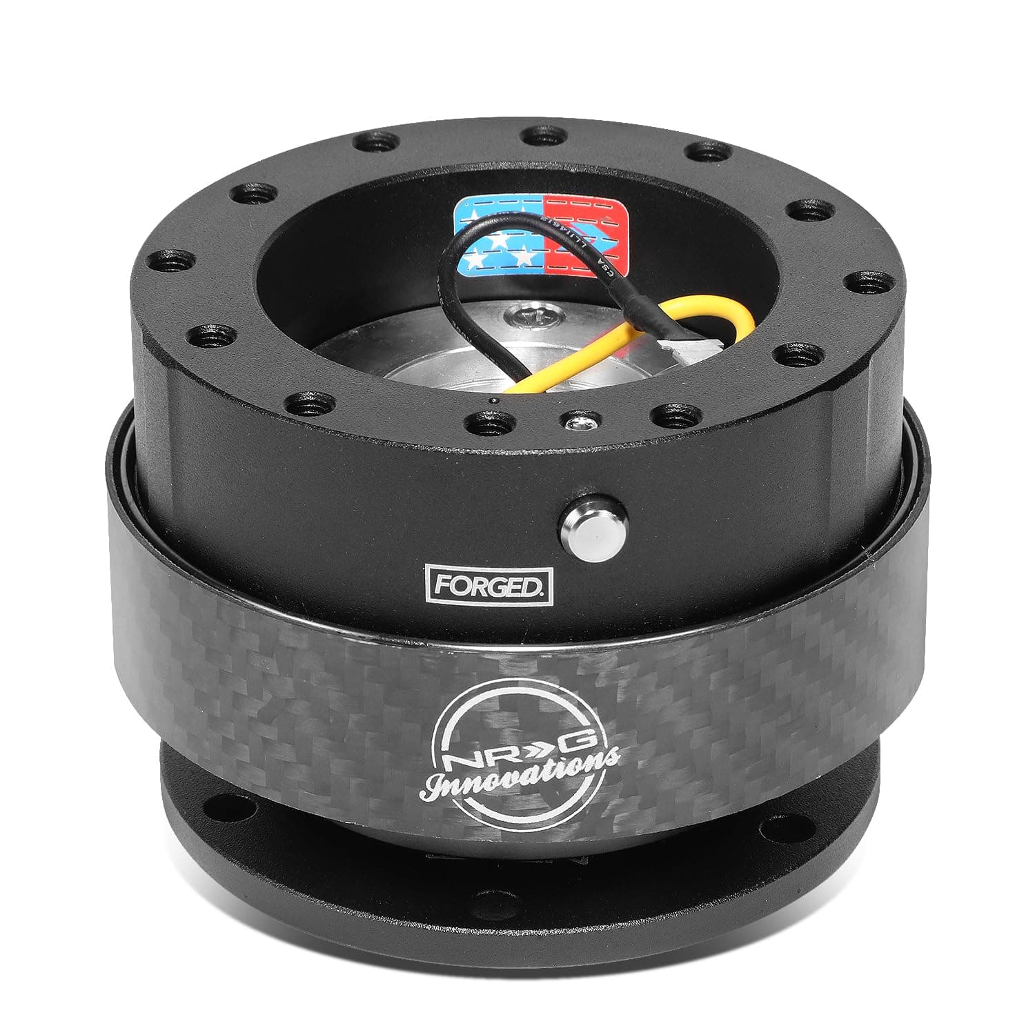 Gen 2.0 Steering Wheel Quick Release Kit,Black Body, Black Carbon Fiber Ring, 6x70mm & 6x74mm Bolt Pattern, NRG-SRK-200CF