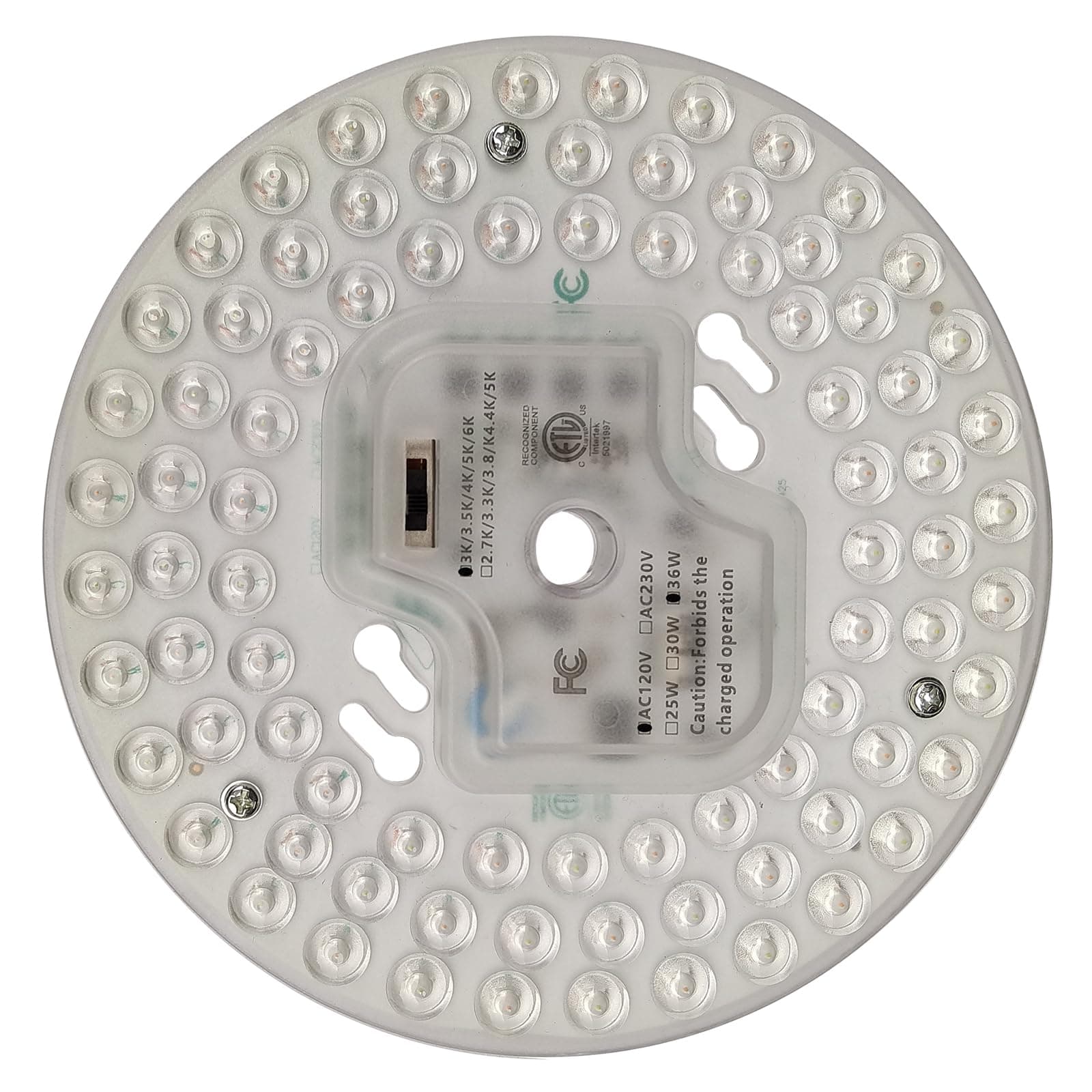 36W Dimmable LED Light Engine Retrofit Kit for Ceiling Fan Light Replacement LED Board Panel,5 Color Temperature,ETL Listed