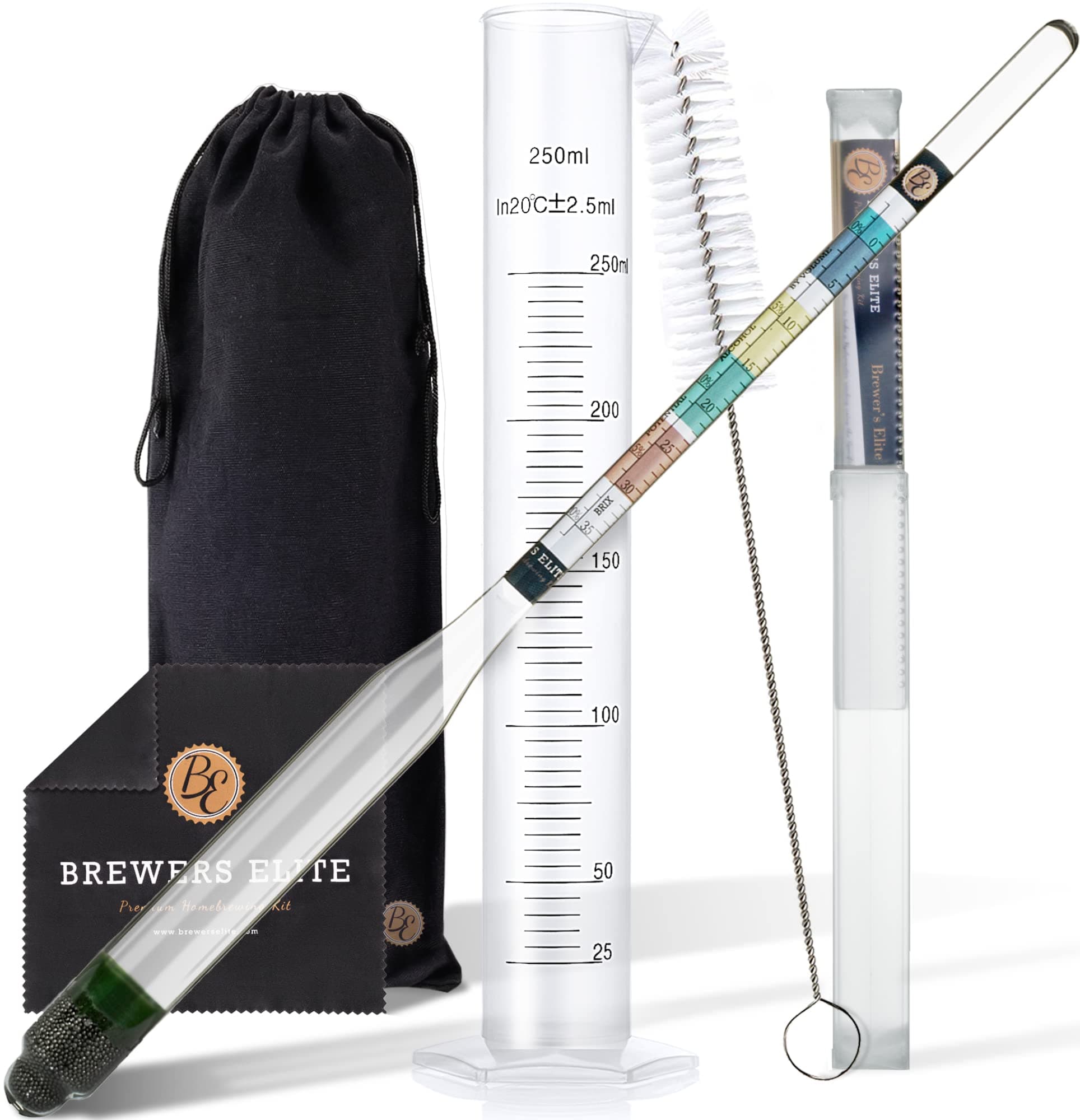 Triple Scale Hydrometer Kit With Plastic Test Jar, Brush and Bag