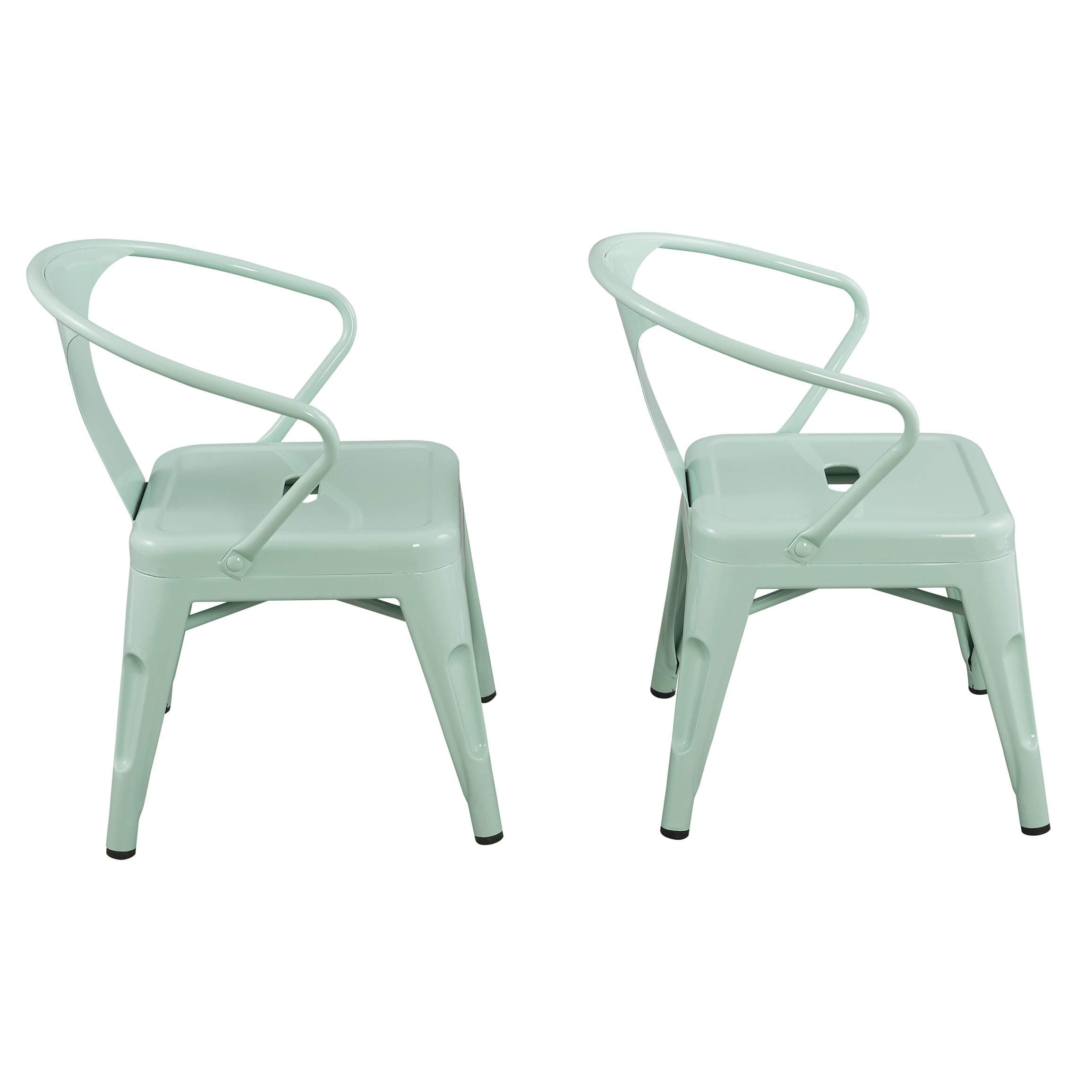 ACEssentials, 16.9" x 16.5" x 21.3", Mint Green, 255001, Kids Industrial Metal Activity Chairs