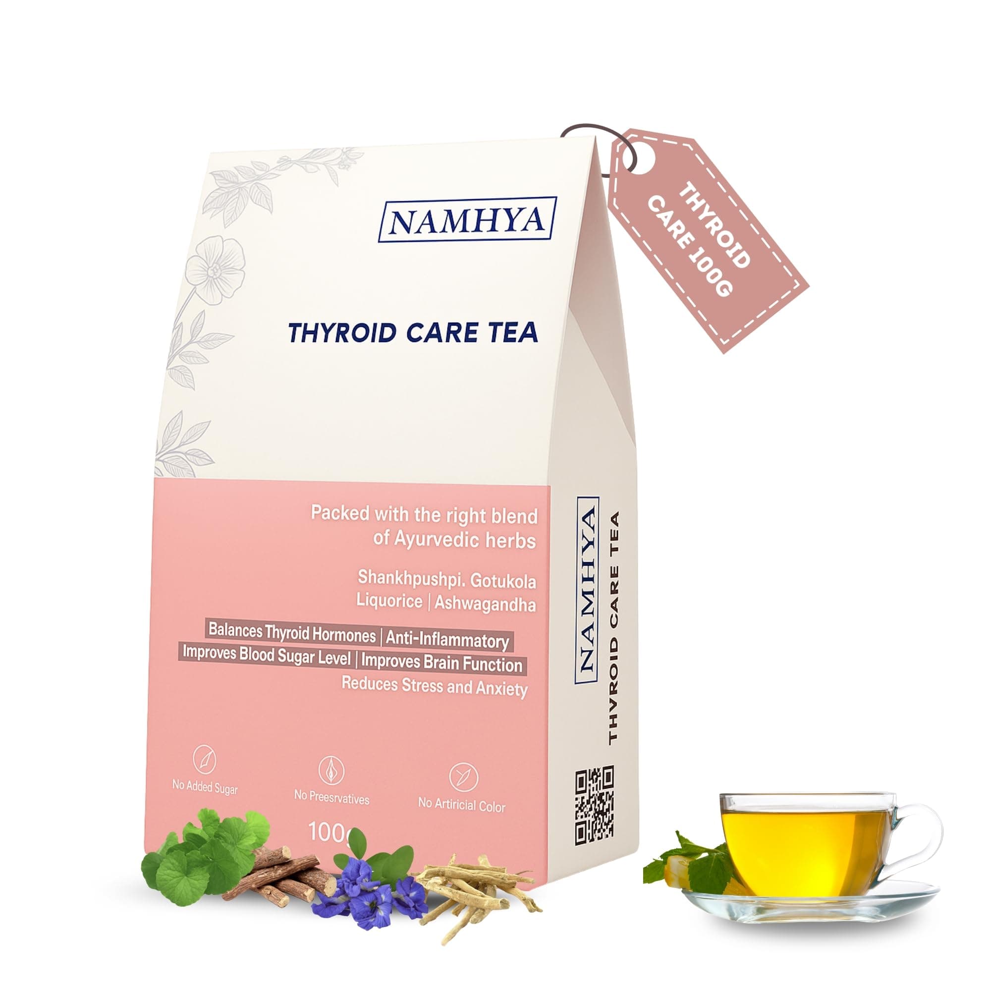 Namhya Thyroid Care Tea for Hypothyroidism (100g) I Thyroid Support Tea with ...