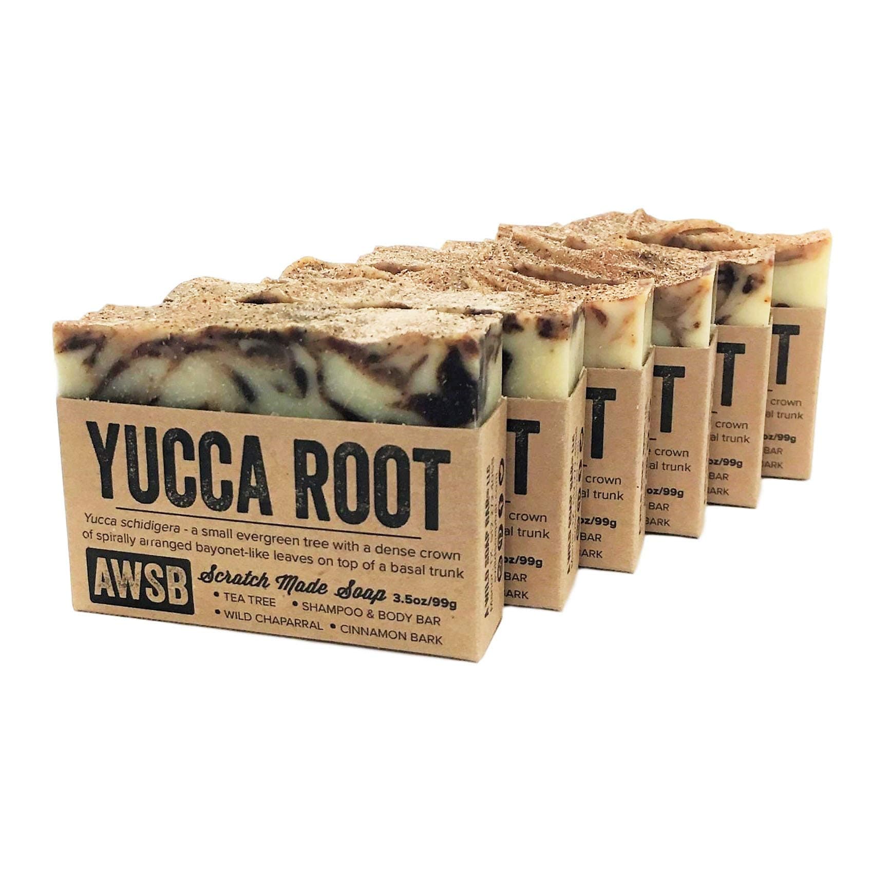 A Wild Soap Bar (6 Pack) Yucca Root Shampoo & Body Bar Soap with Tea Tree Oil, Vegan, All Natural with Organic Ingredients, Handmade (6 pack)