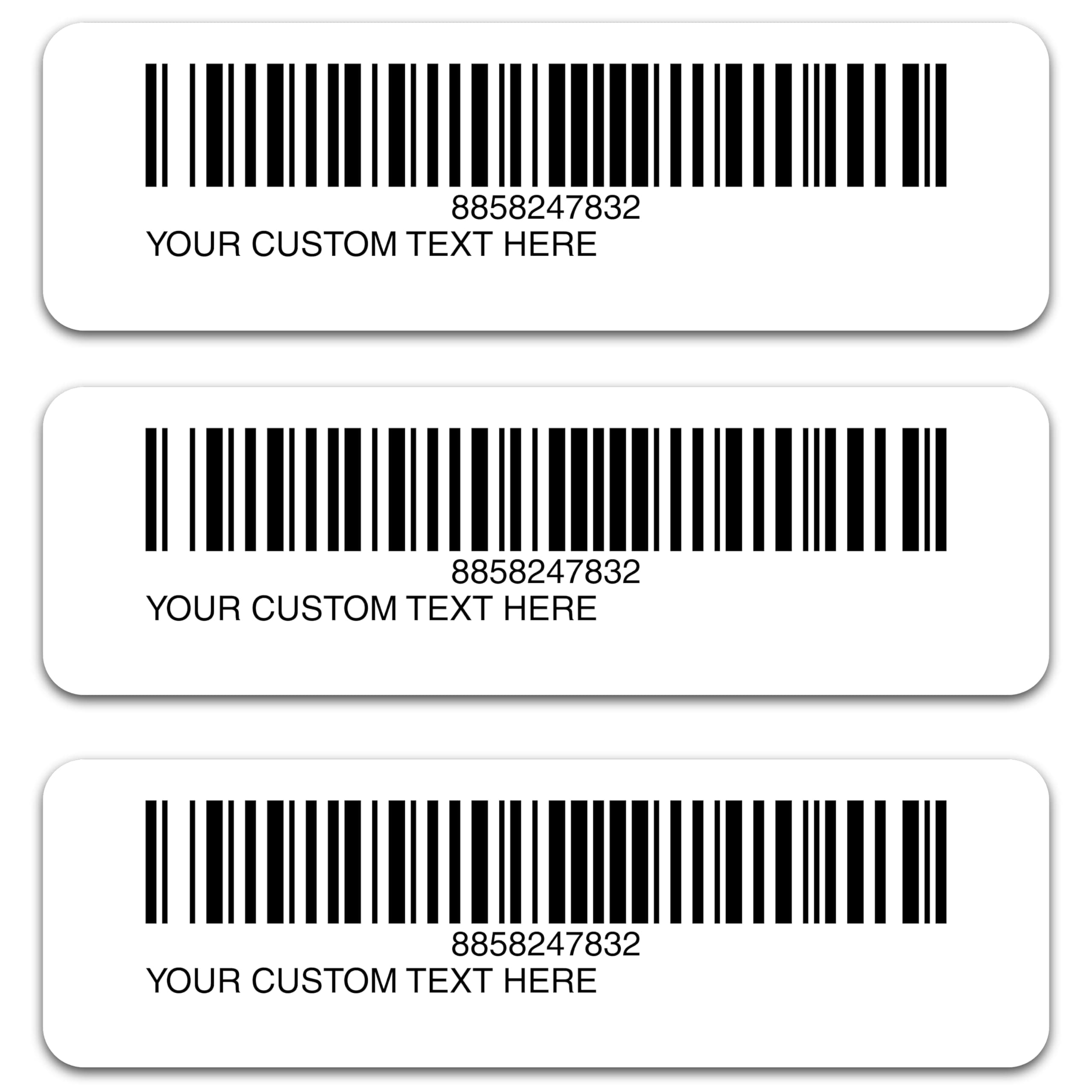 Custom Barcode Labels - Personalized Barcode Stickers - 100-2500 Labels (2.5 x 0.75)