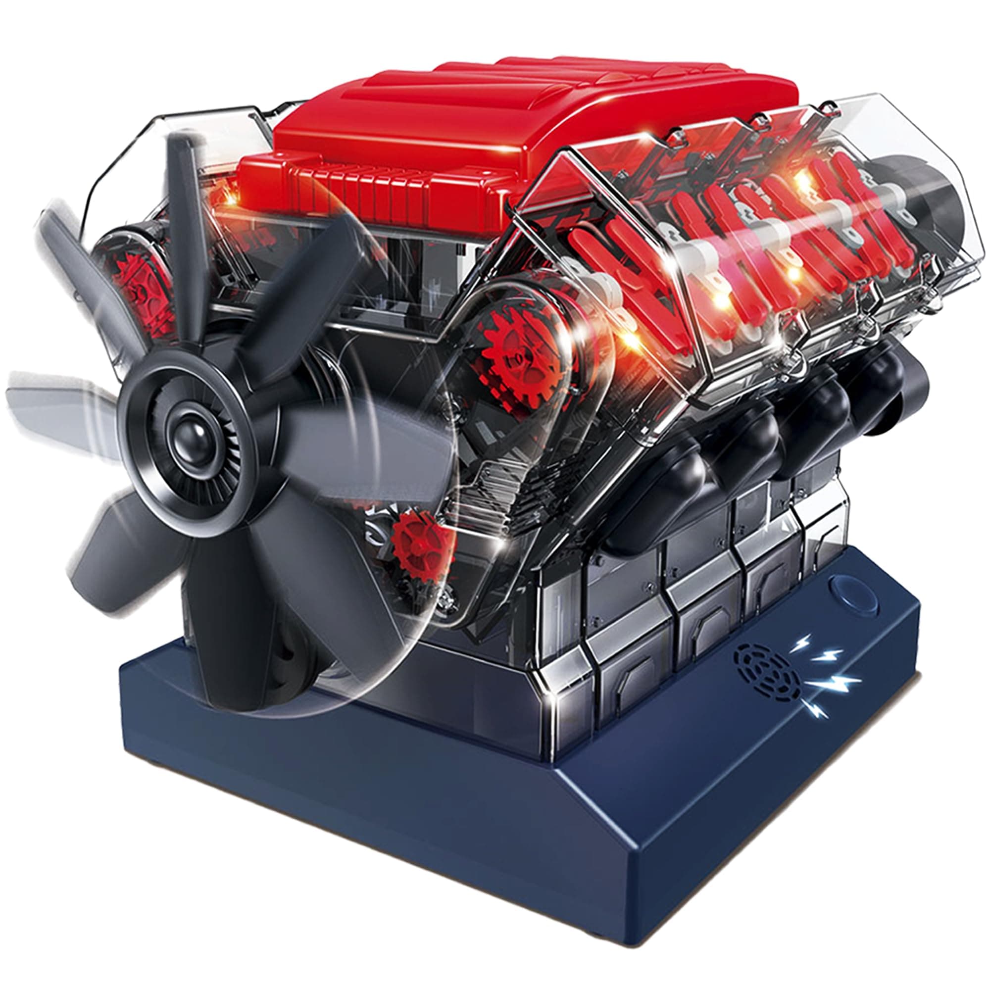 Playz V8 Combustion Engine Model Kit - Build Your Own STEM Mini Engine for Adults & Kids Age 12+, Visible Working Model With 270 Parts